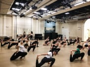 Dance Studio in Manhattan Dancers Warm Up