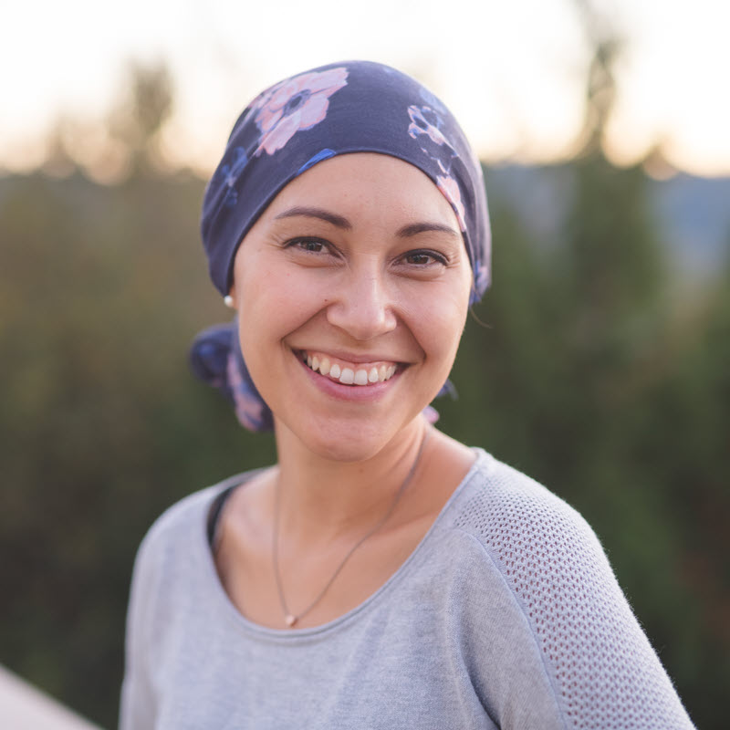 Woman with serious illness enjoying time outdoors