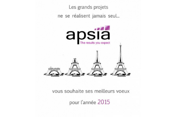 Apsia et toute son équipe vous présentent leurs meilleurs vœux pour 2015 !