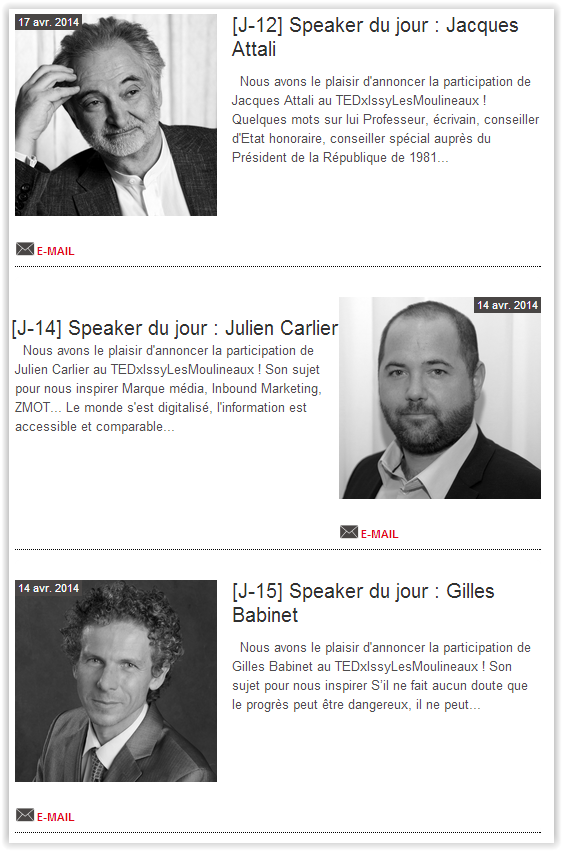 Julien Carlier, Jacques Attali, Gilles Babinet au TEDx Issy Les Moulineaux