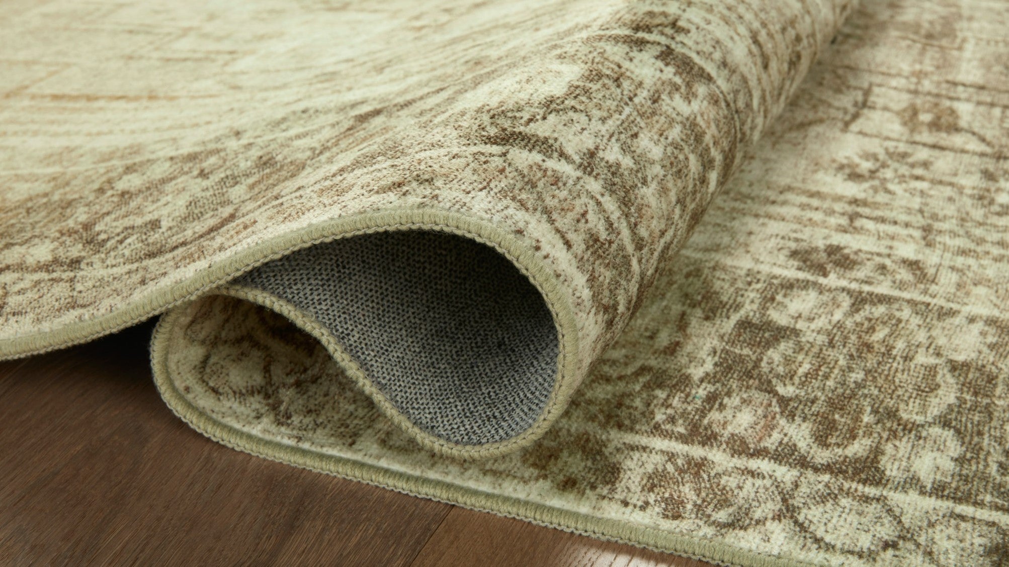 Gray & White Floral Washable Area Rug, 5x7, Sold by at Home