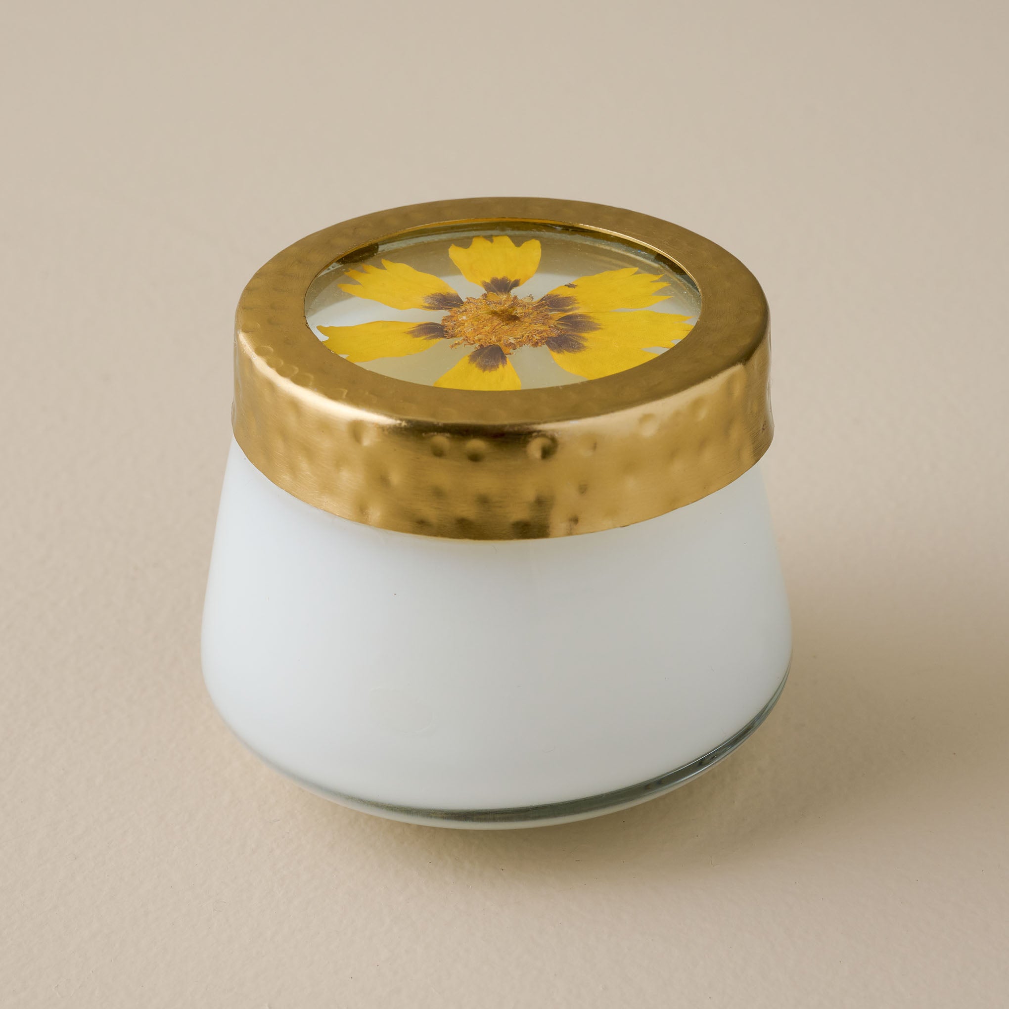 Honey Tobacco Pressed Floral Candle $24.00