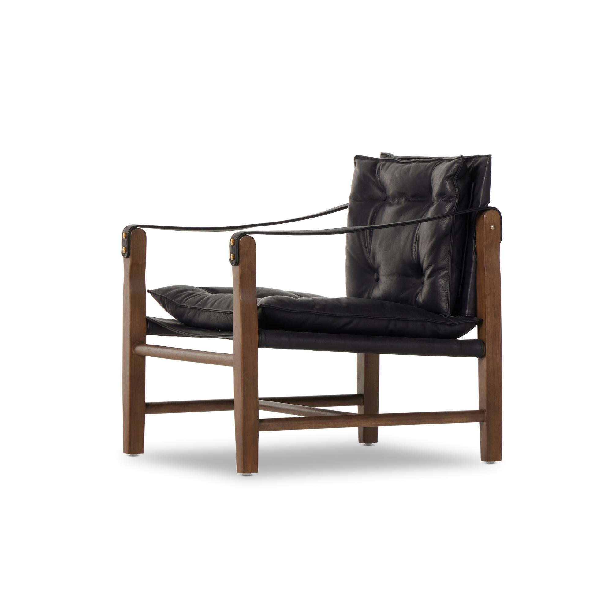 Flynn Chair heirloom black leather