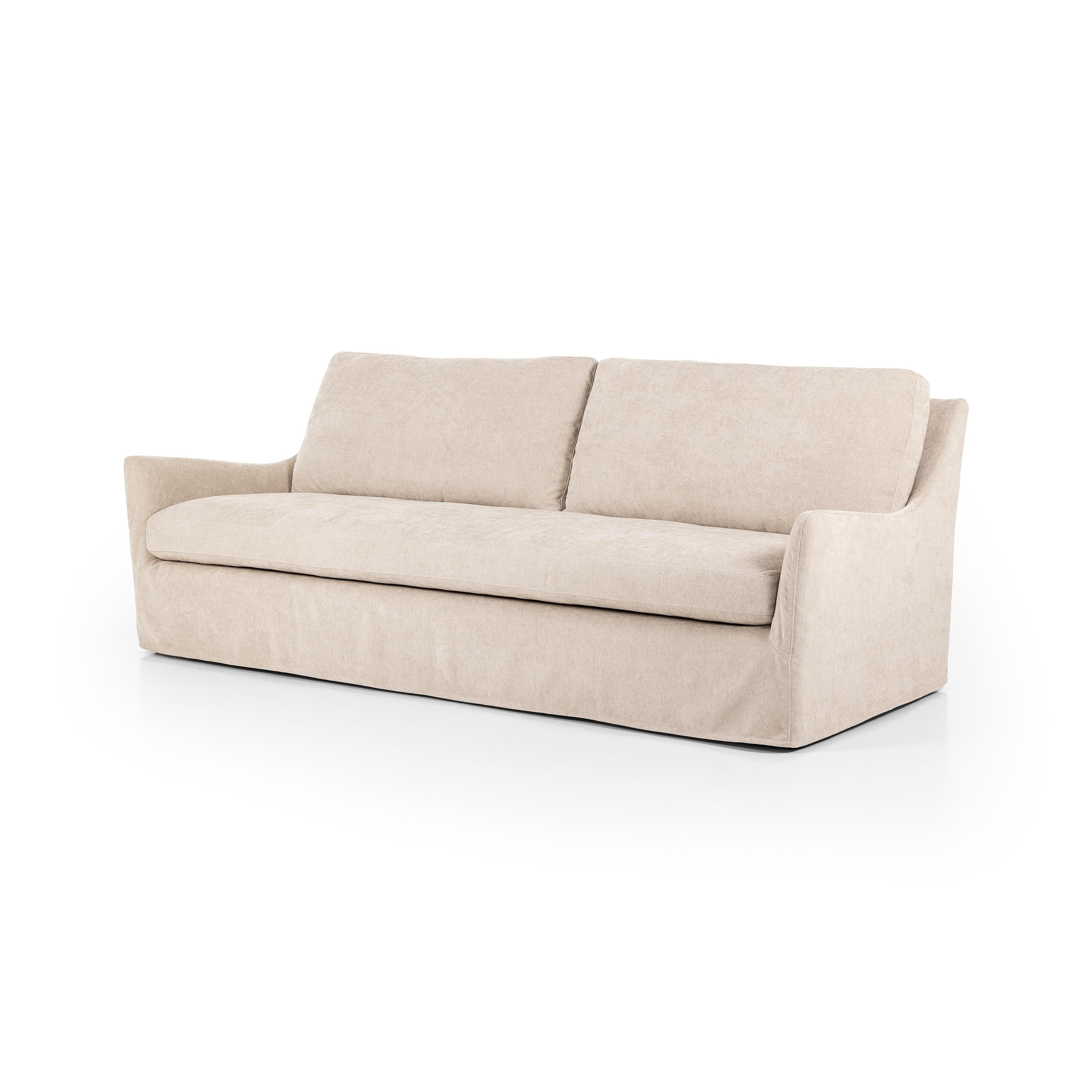 Sabine Slipcover Sofa - shell - angled view $2399.00