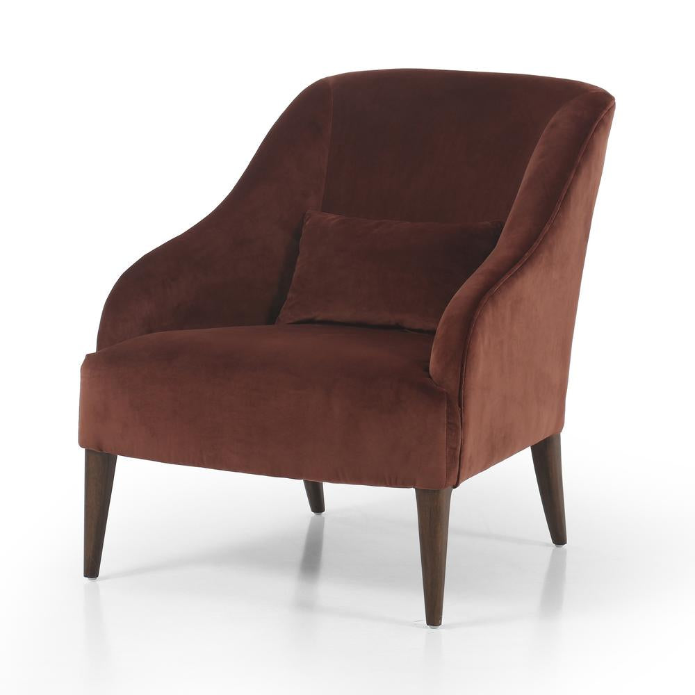 Freya Chair in auburn velvet