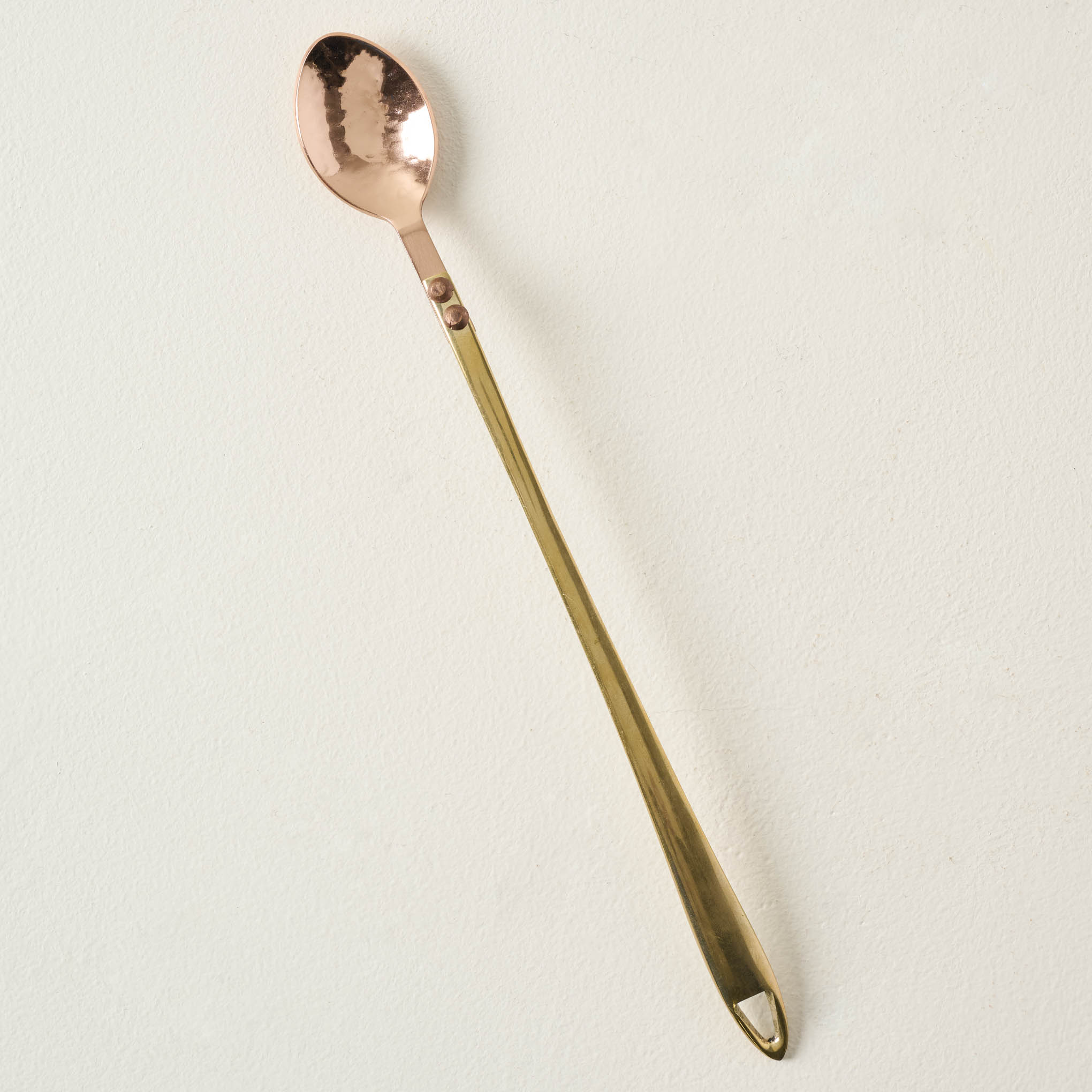 Hammered Copper and Gold Stirring Spoon