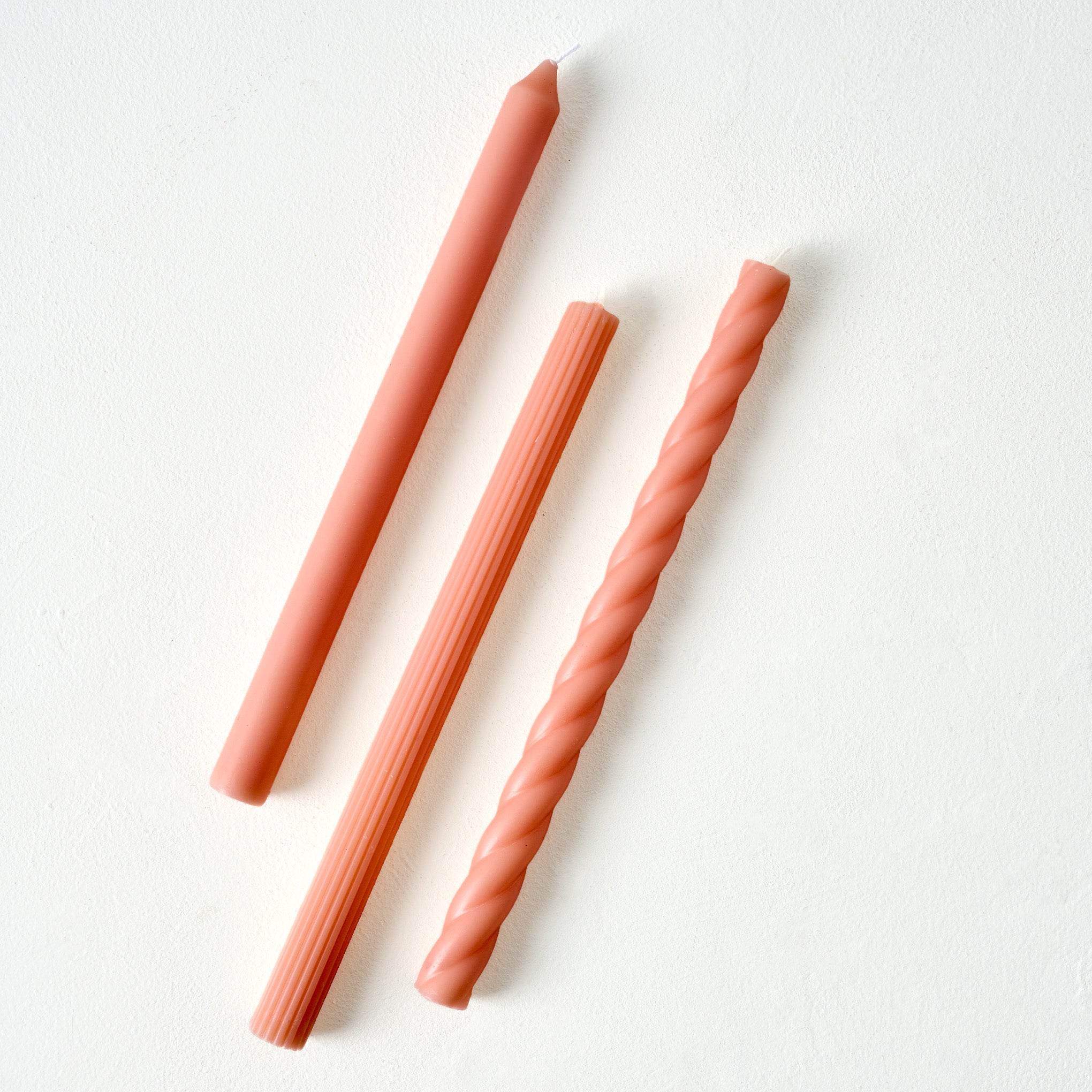 Assorted Orange Taper Candle Set