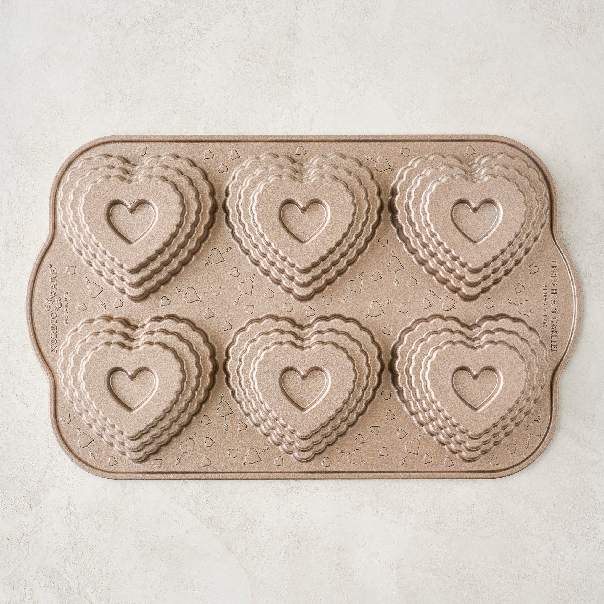 Tiered Heart Cakelet Pan On sale for $26.40, discounted from $44.00