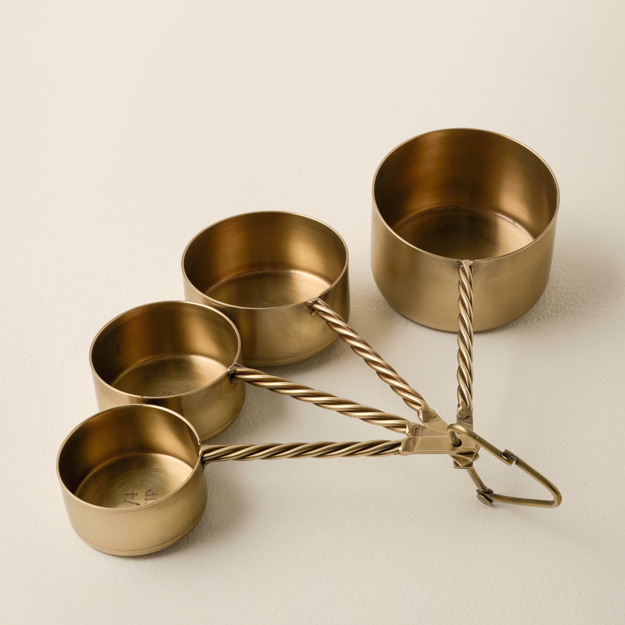 Antique Brass Twisted Measuring Cups $48.00