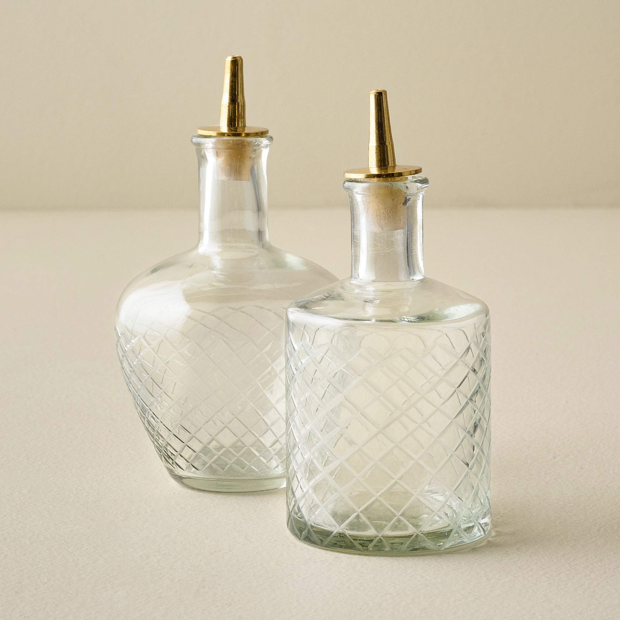 Vintage-Inspired Etched Glass Bottles