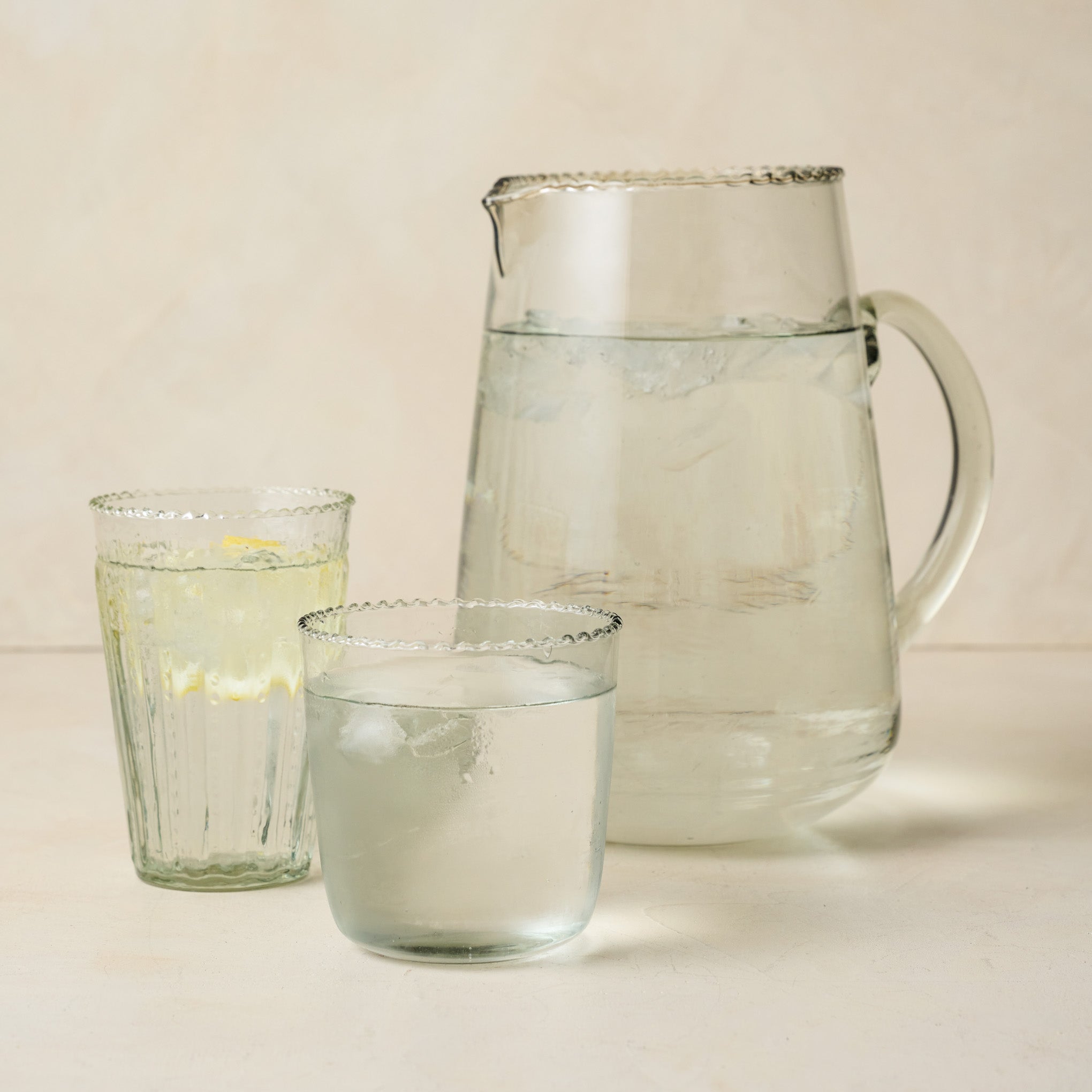 Elizabeth Bottle Cut Pitcher with tumblers On sale for $40.00, discounted from $50.00