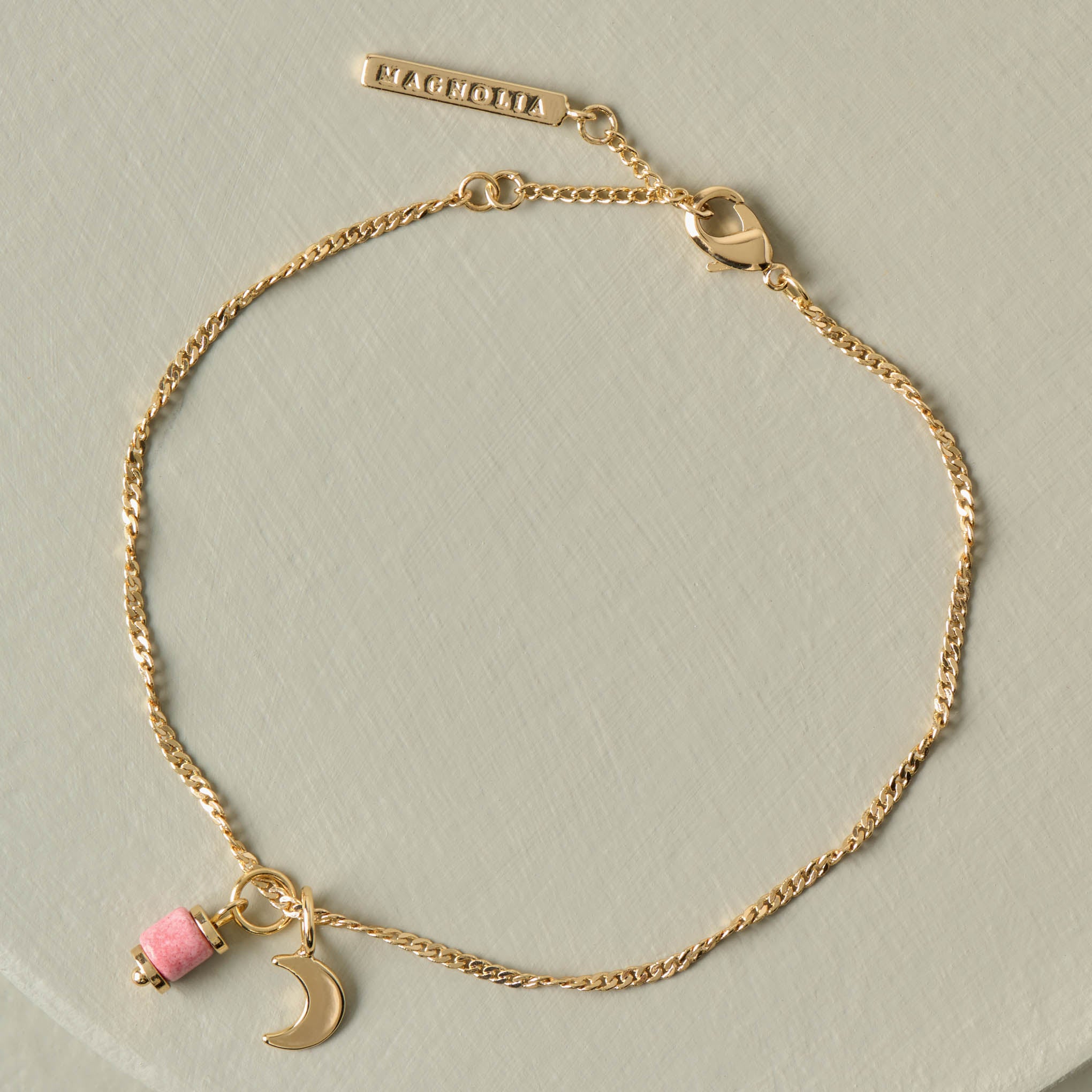 Pastel Moon Gold Chain Bracelet