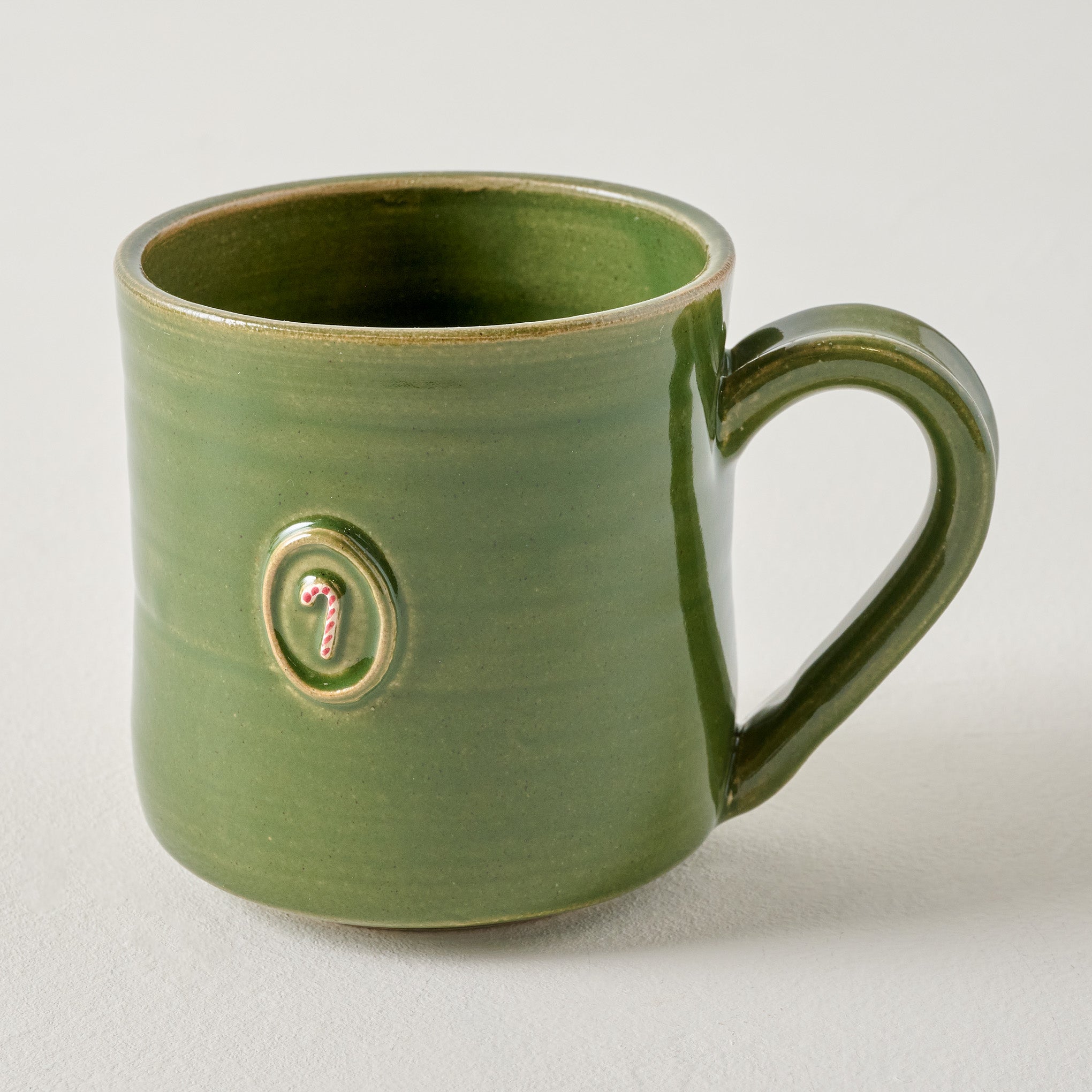 Black Oak Artisan Candy Cane Green Mug