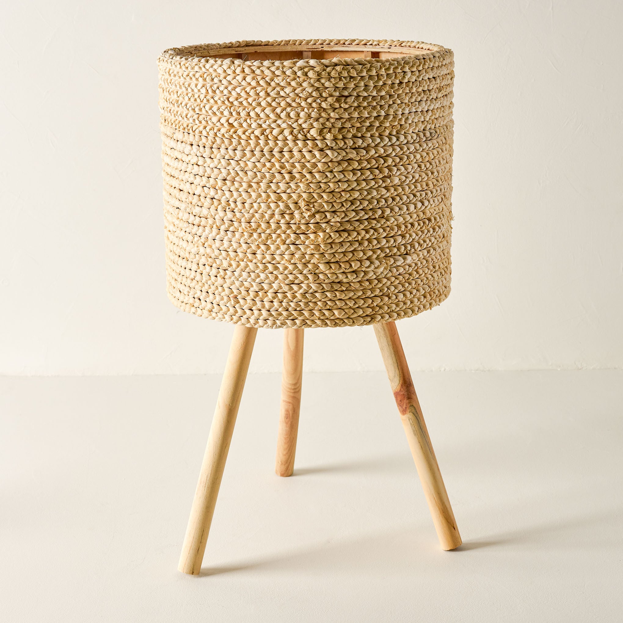 Bleached Woven Plant Stands