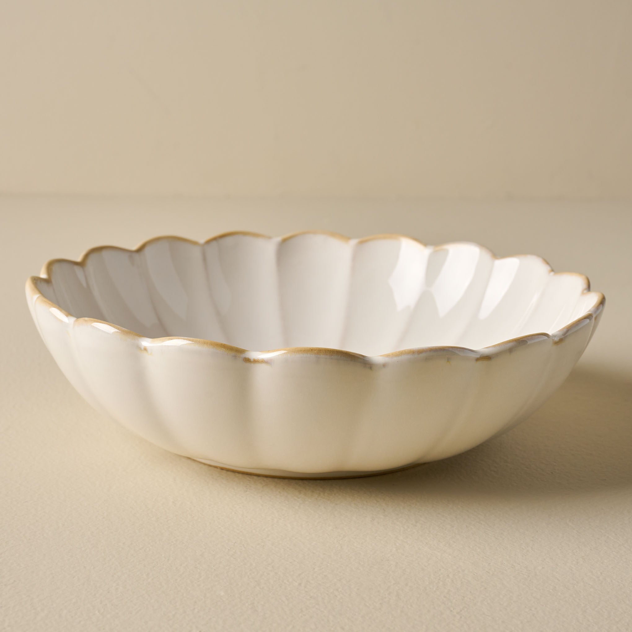 Cream Scalloped Serving Bowl $30.00