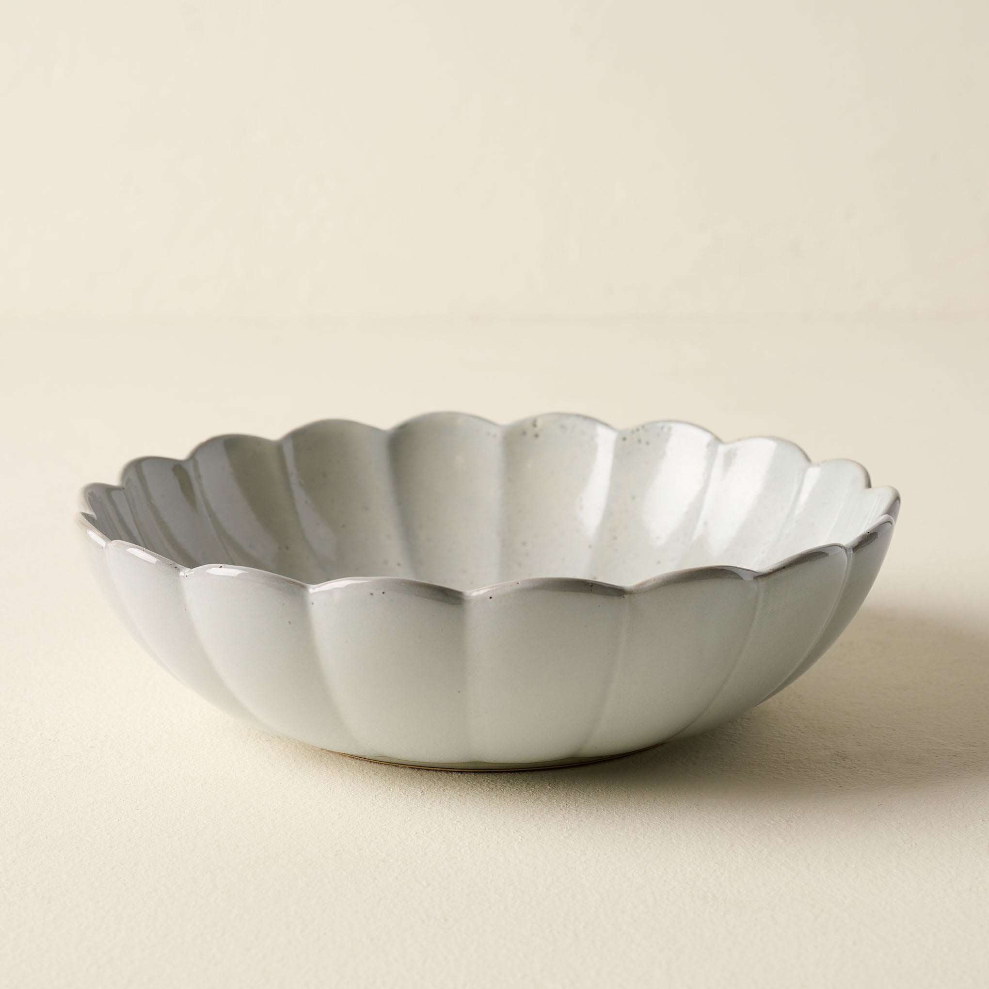 Grey Scalloped Serving Bowl $30.00