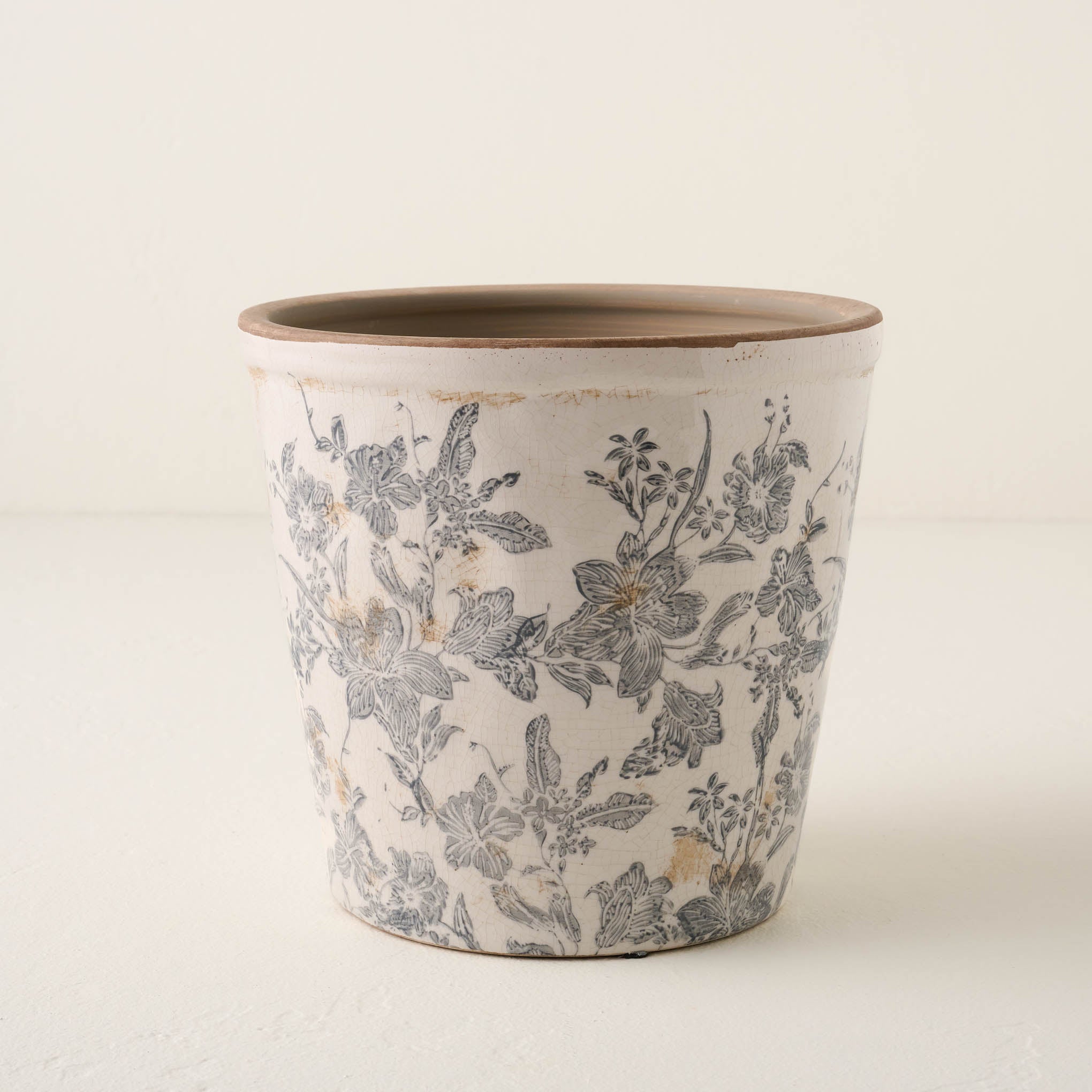 Grey and White Distressed Planter