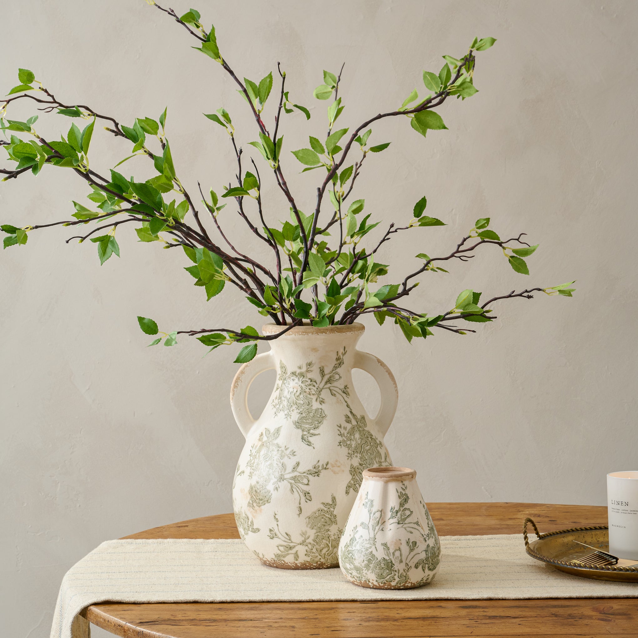 Blue and White Distressed Vase - Magnolia