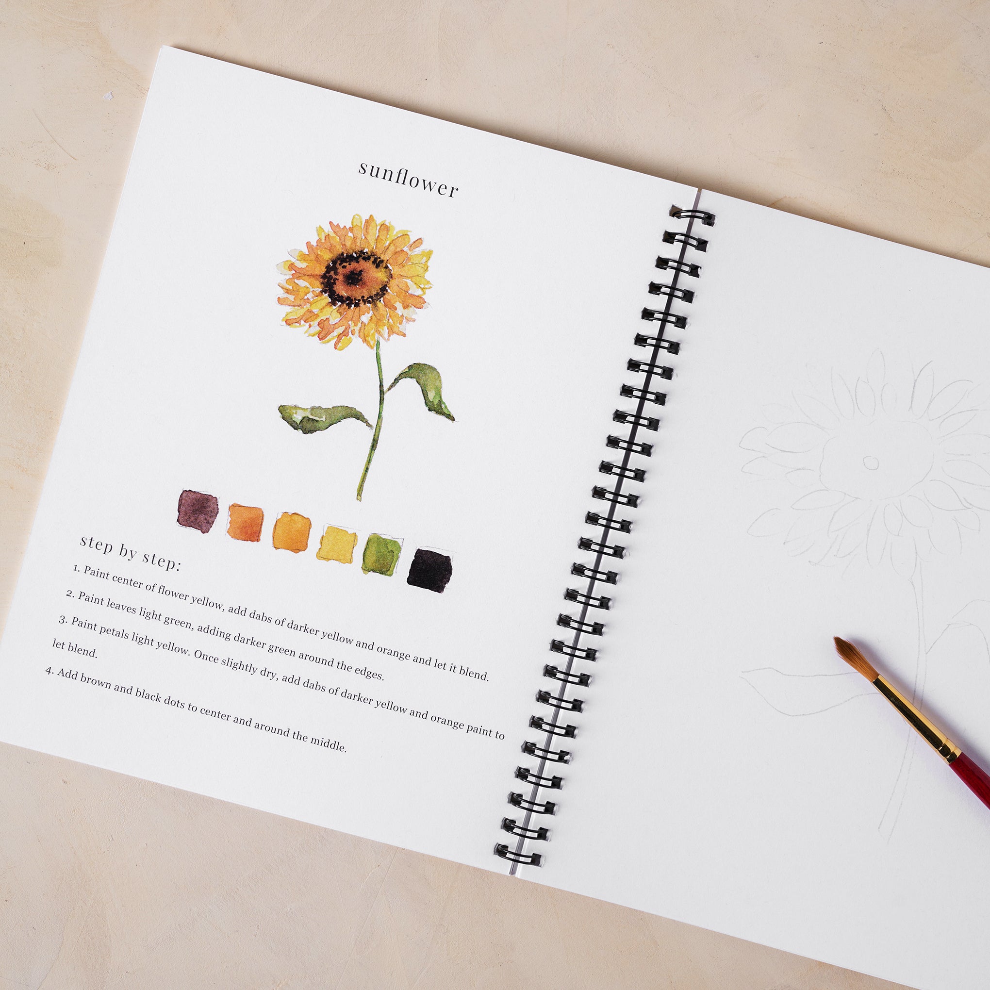 flowers watercolor workbook