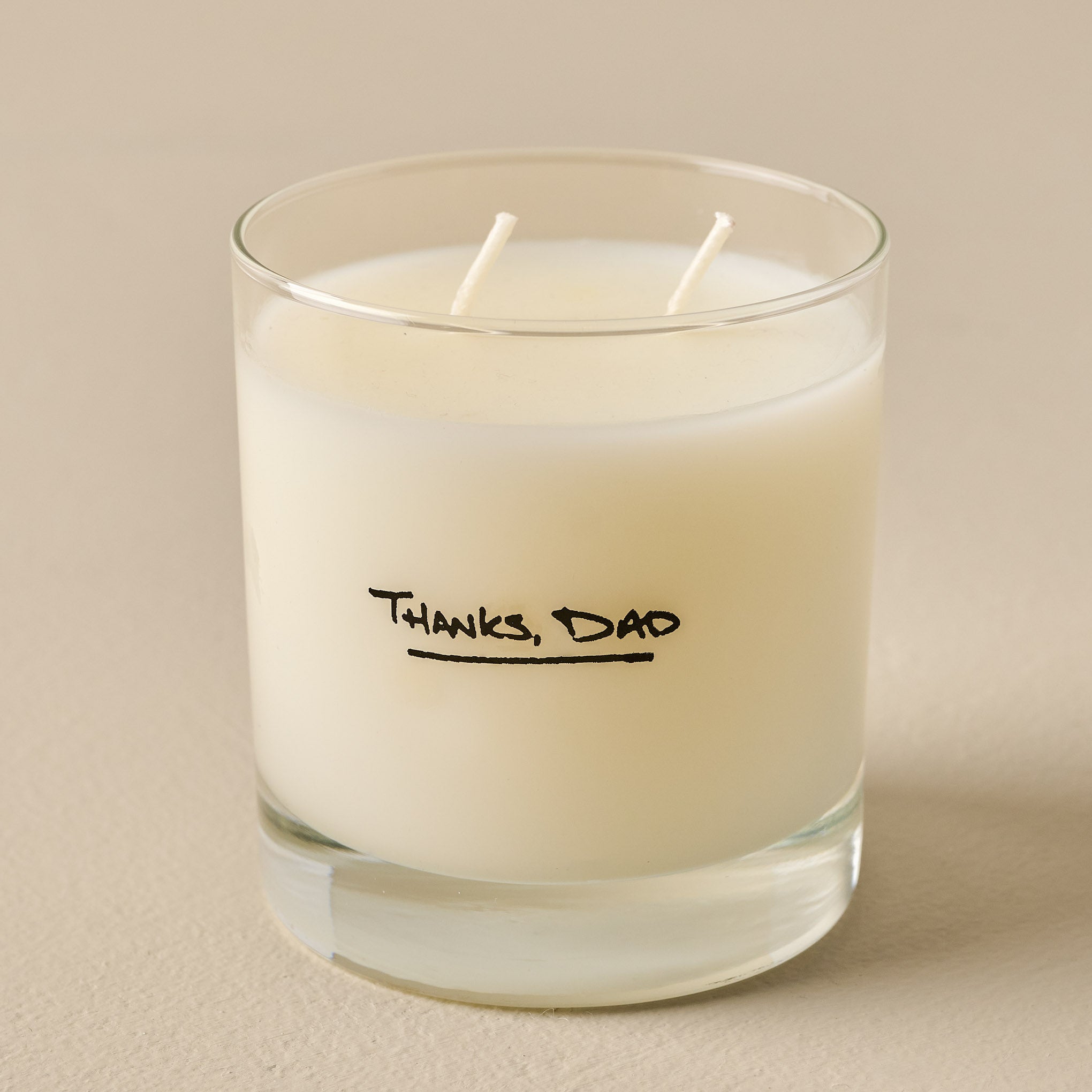 Ranger Station Thanks Dad Candle showing "thanks dad" printed on the glass On sale for $31.50, discounted from $45.00