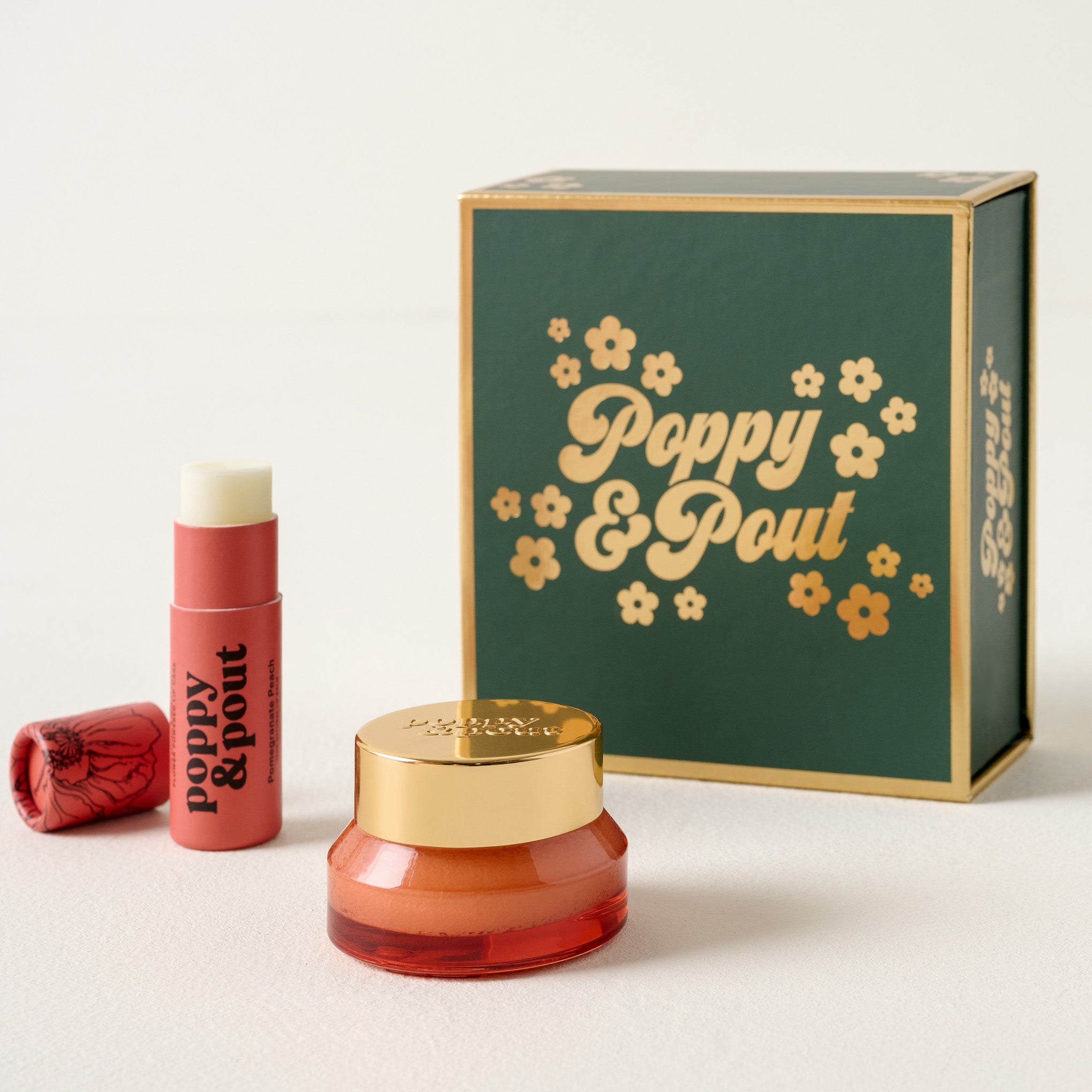 Poppy and Pout Lip Care Duo Set - Pomegranate Peach