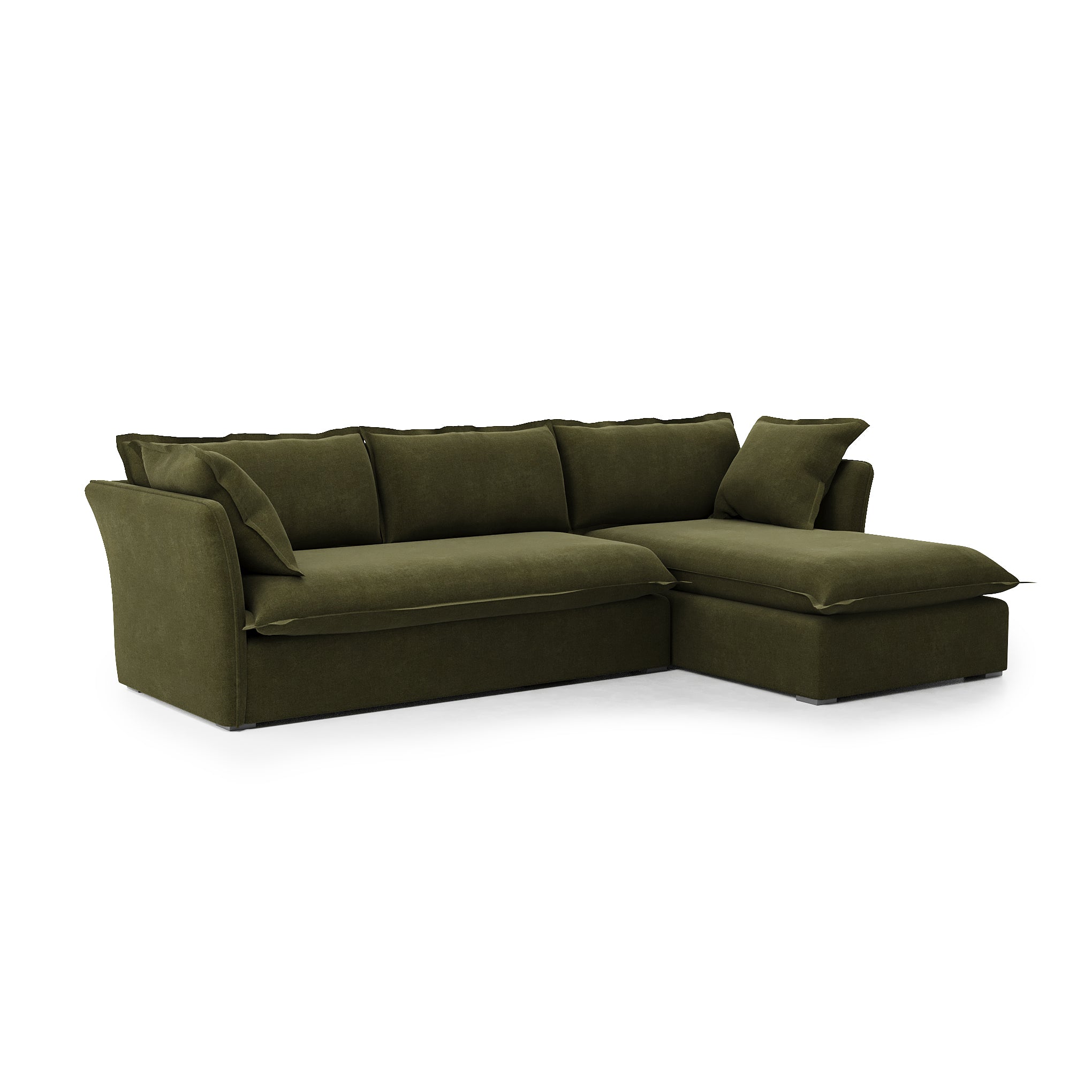 Sunday 2 Piece Sectional forest velvet right chaise