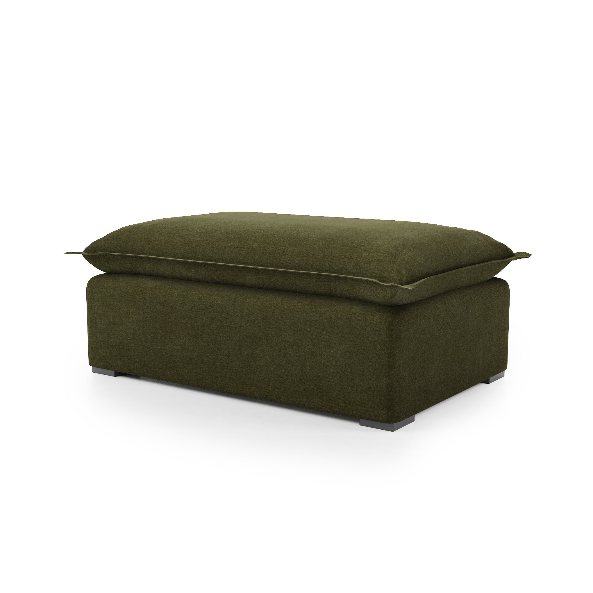 Sunday Ottoman in forest velvet angled view Items range from $1199.00 to $1399.00