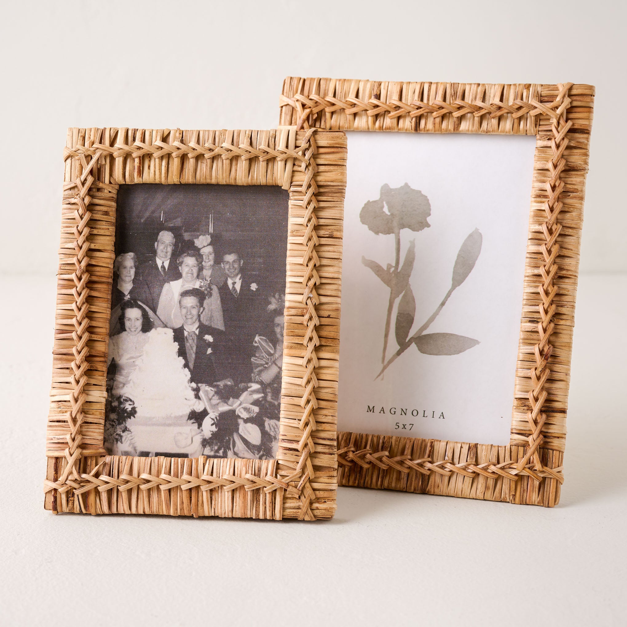 Rattan Photo Frame in both sizes Items range from $32.00 to $38.00