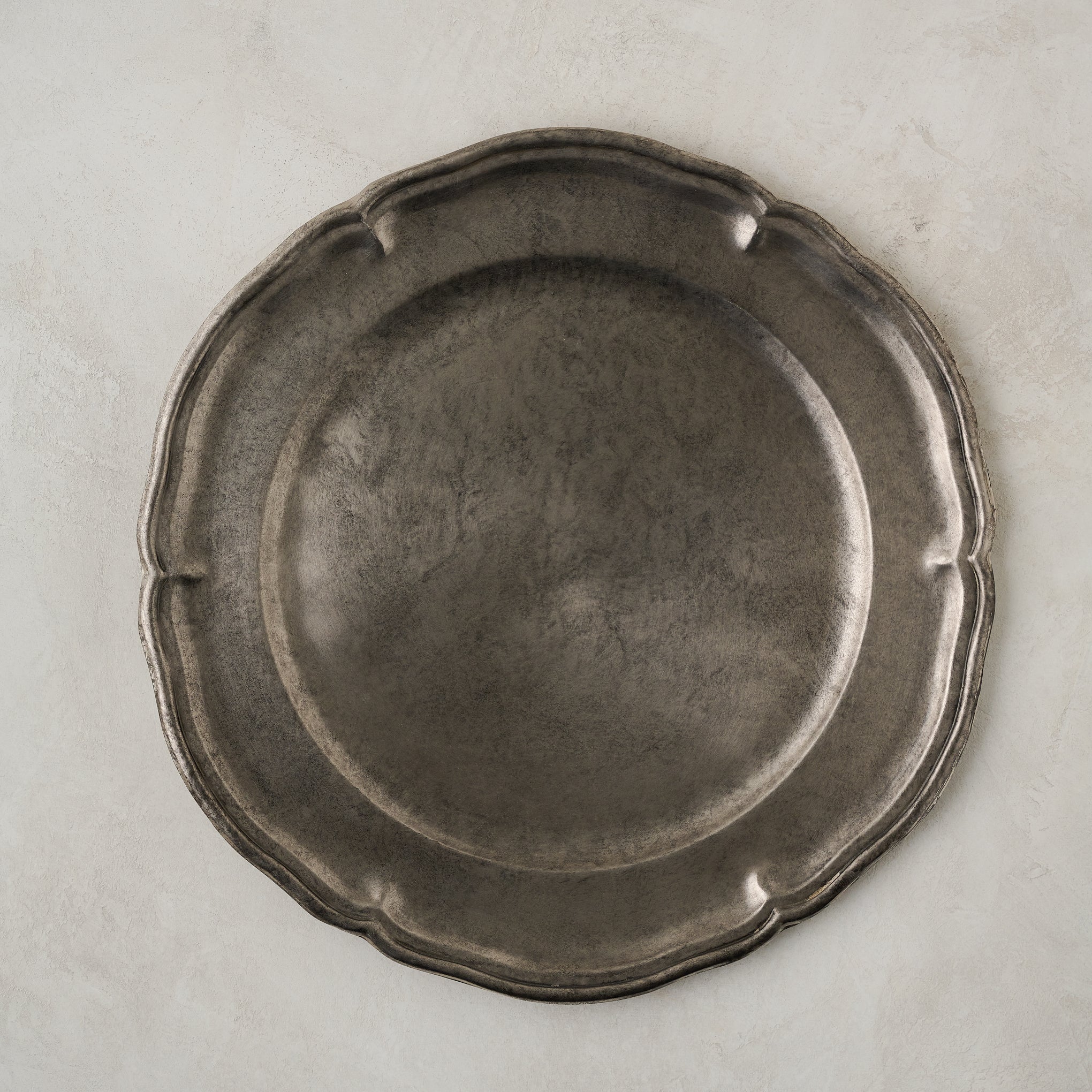 Vintage-Inspired Pewter Charger