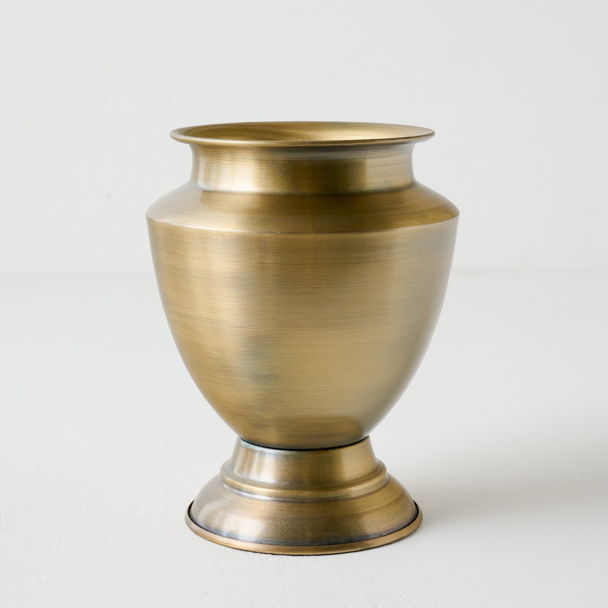 Antiqued Brass Urn Vase