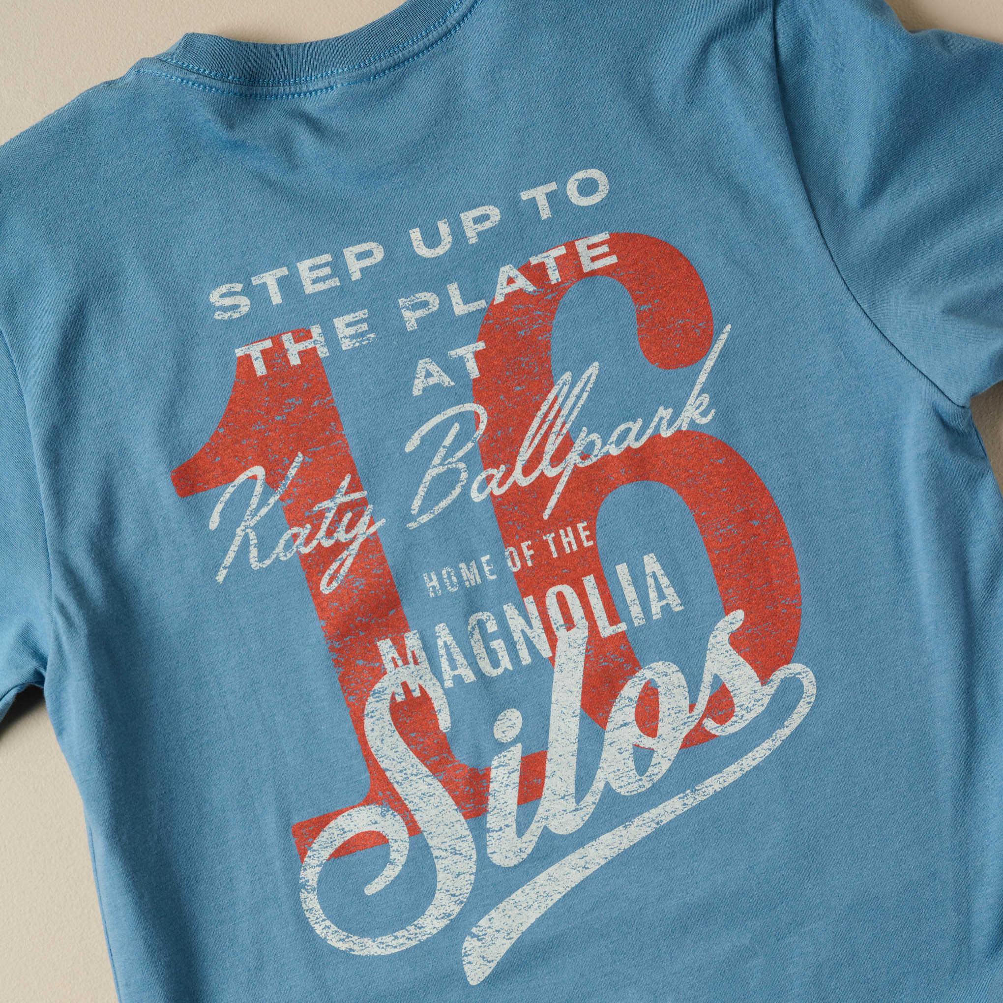 Katy Ballpark Steal Blue Tee back of shirt $32.00