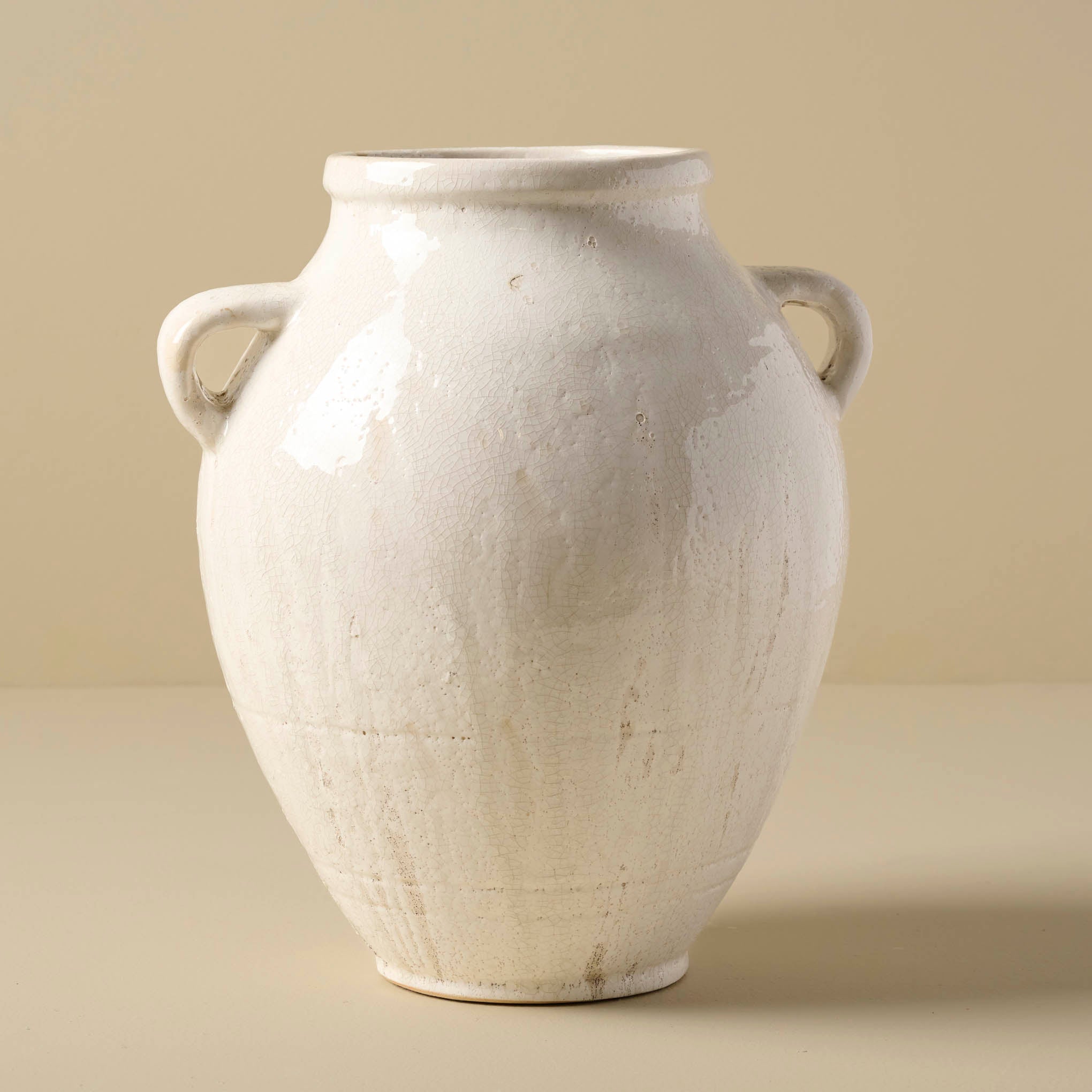 Oversized Distressed White Crackle Vase $92.00