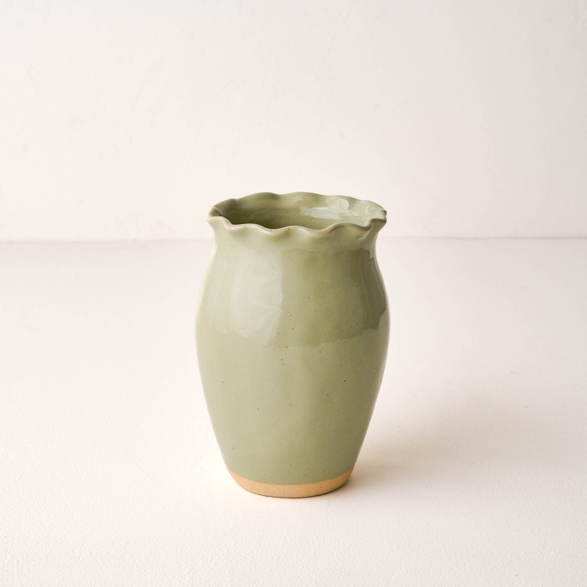 Nancy Green Scalloped Ceramic Vase small