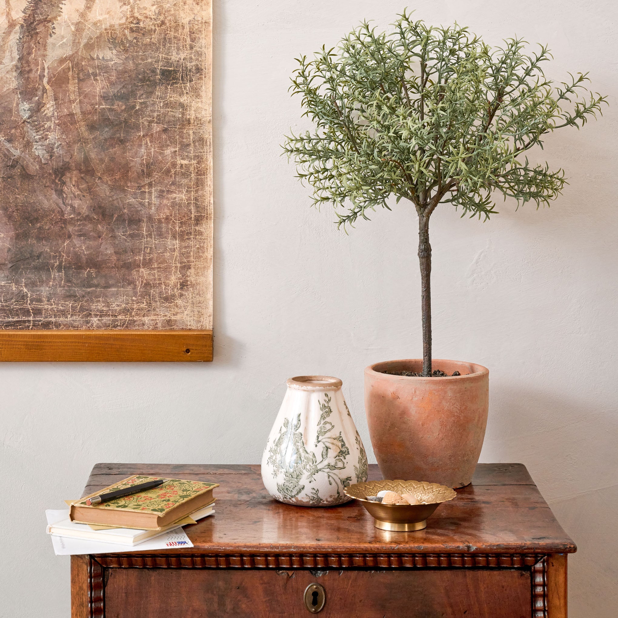 Rosemary Topiary on a table