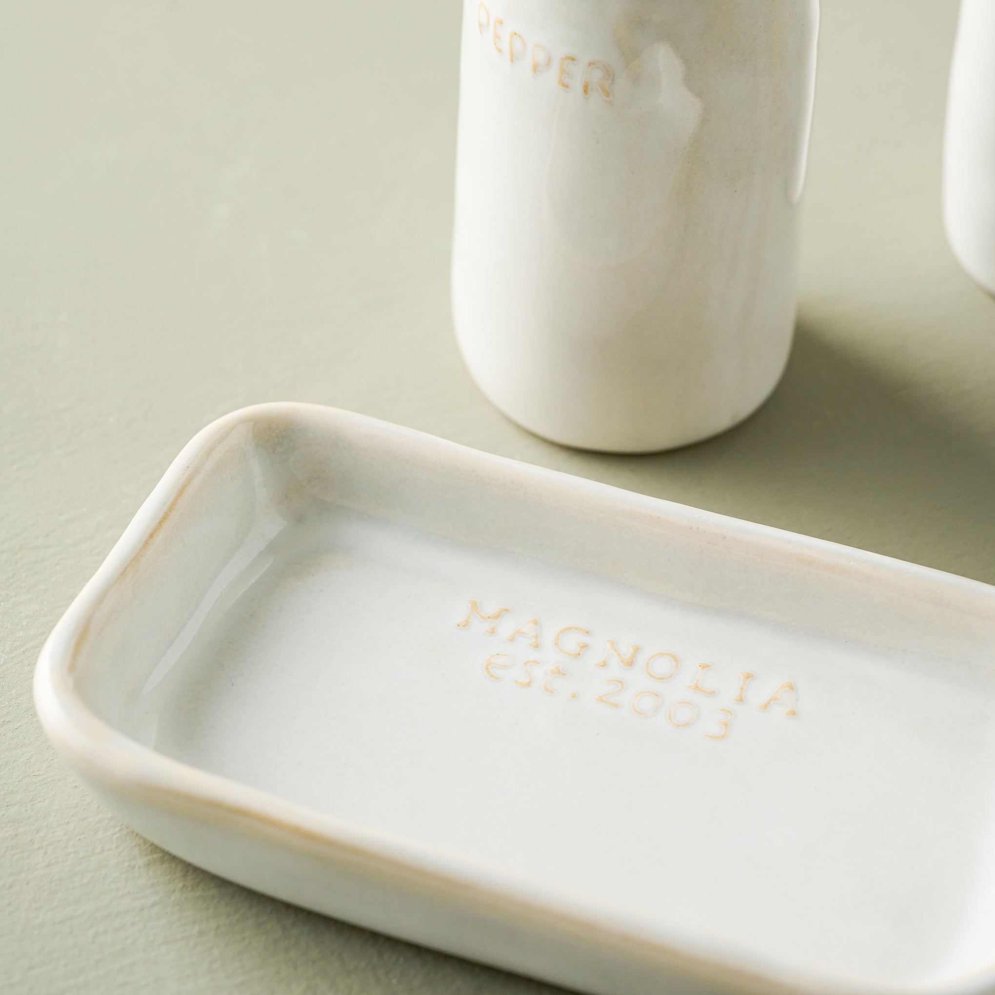 Magnolia Est. Ceramic Butter Dish - Magnolia