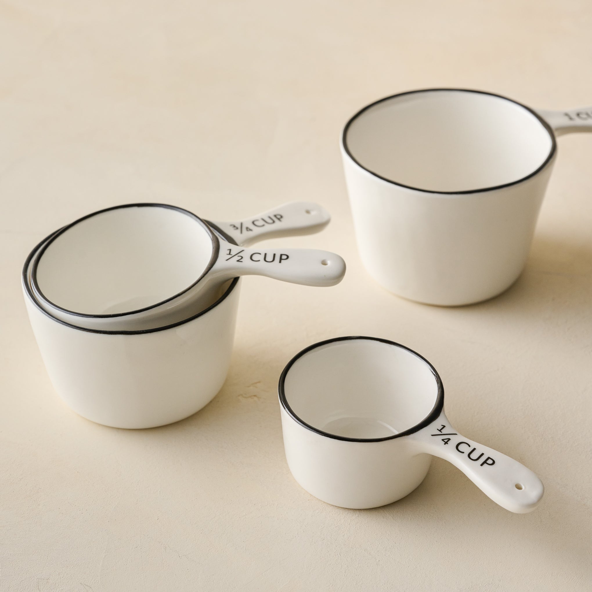 Magnolia Black Rim Ceramic Measuring Cups - Magnolia