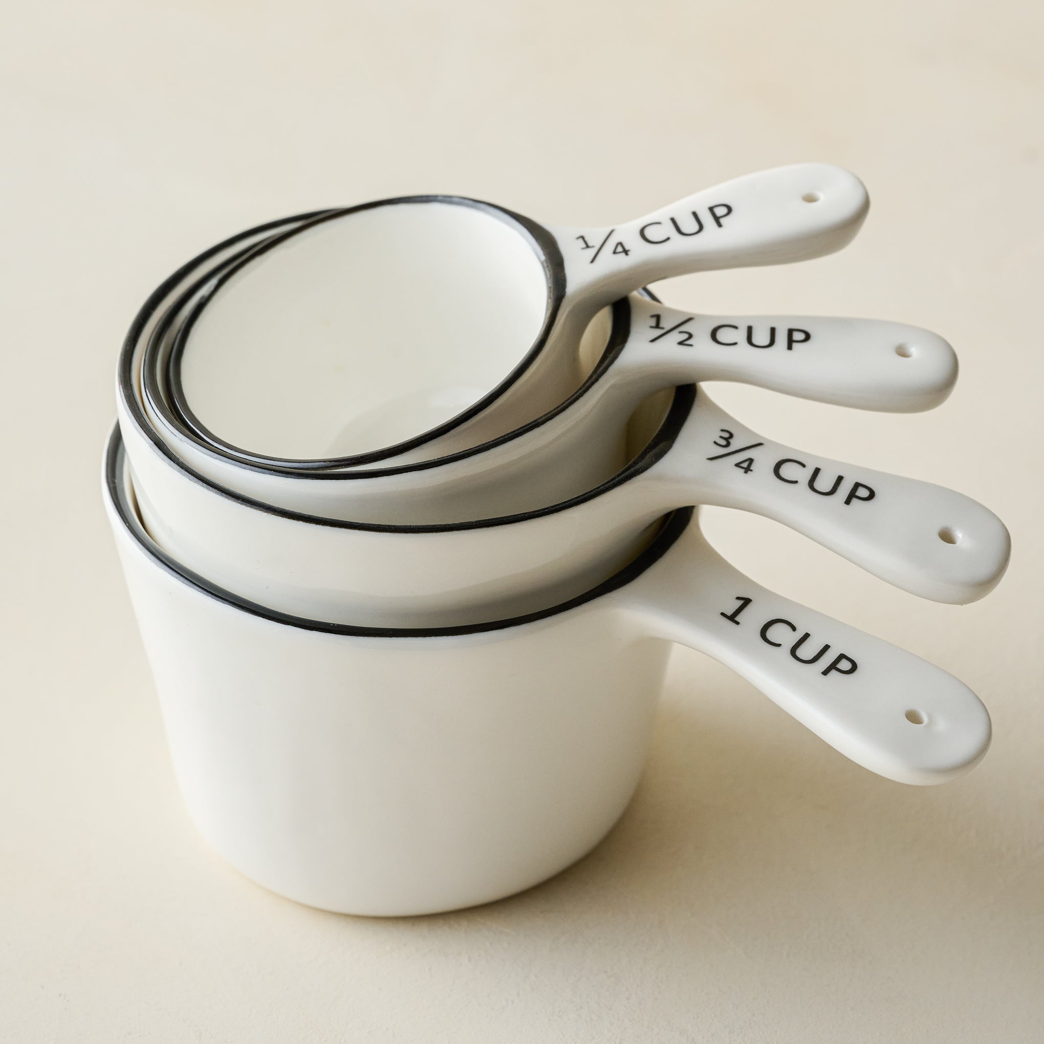 Magnolia Black Rim Ceramic Measuring Cups - Magnolia