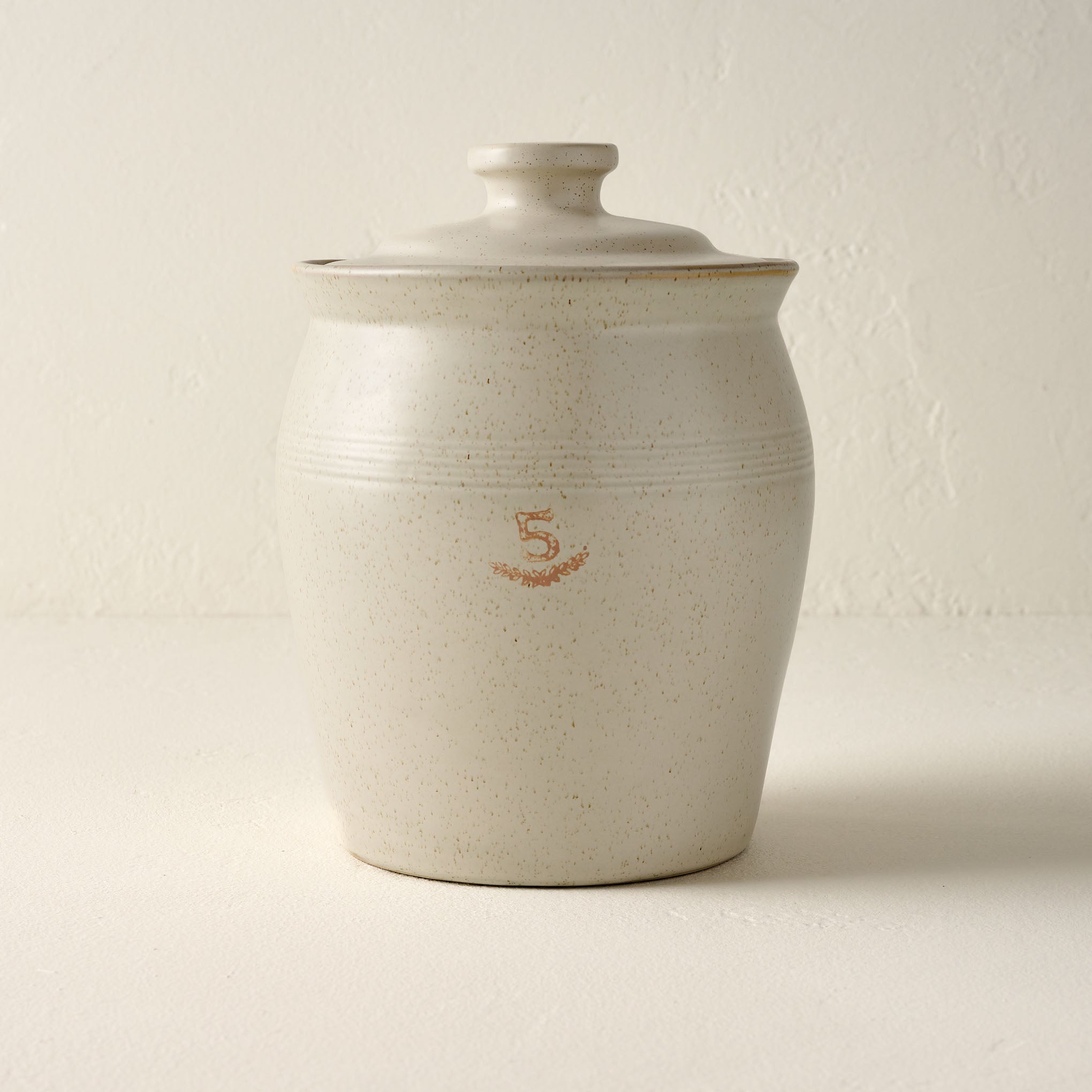 French Grey Embossed Stripe Canister - large