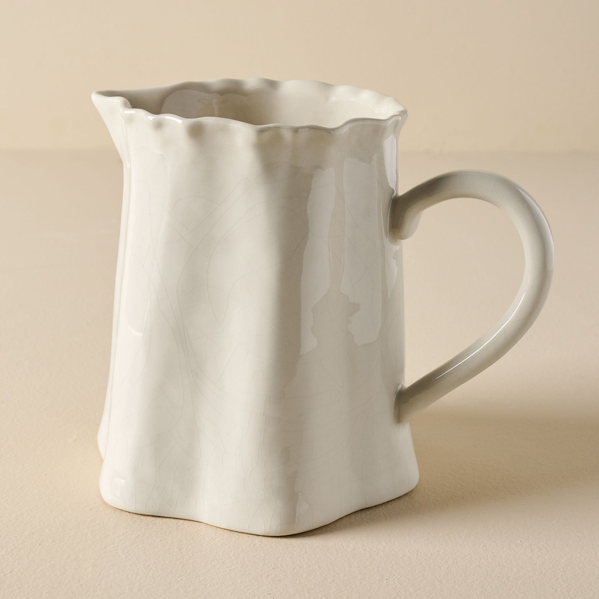 Vintage-Inspired Crackle Pitcher