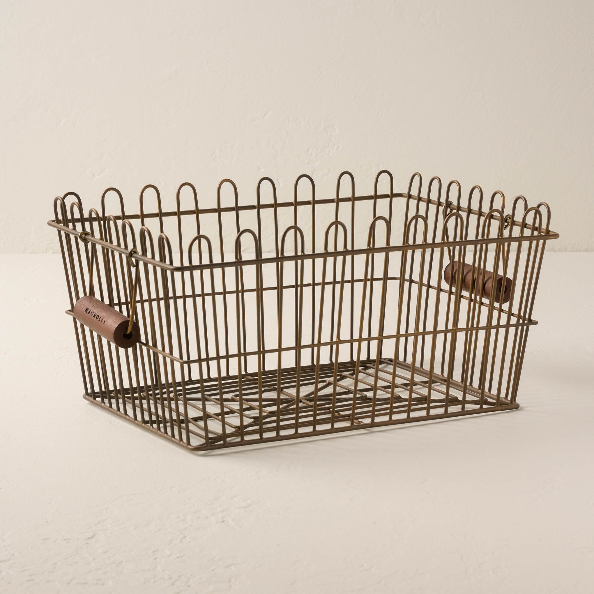 small sized rectangular vintage wire basket