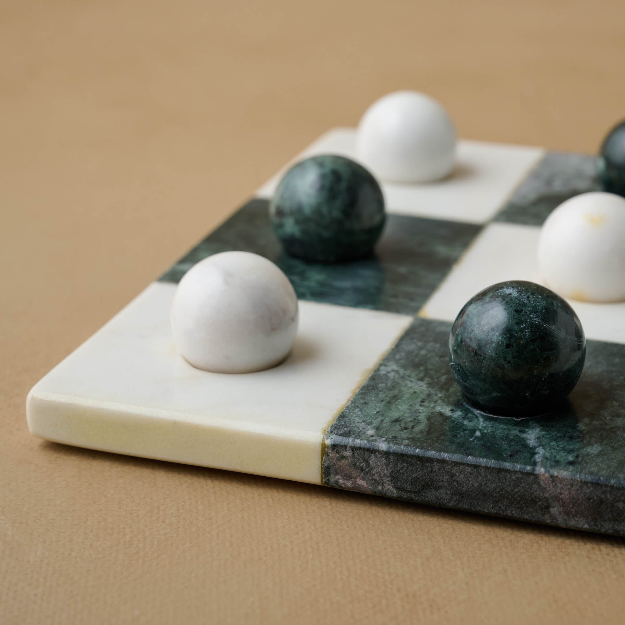 Green and White Marble Tic Tac Toe - Magnolia