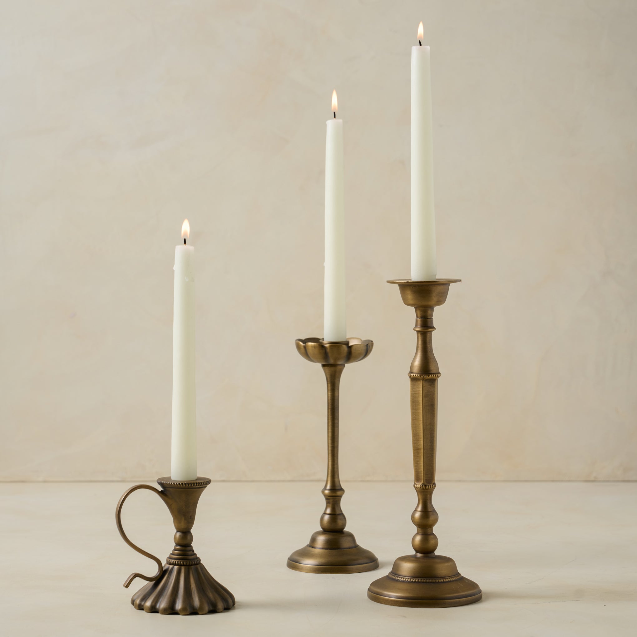 Cast Taper Candle Holder Antique Brass – Ivyline