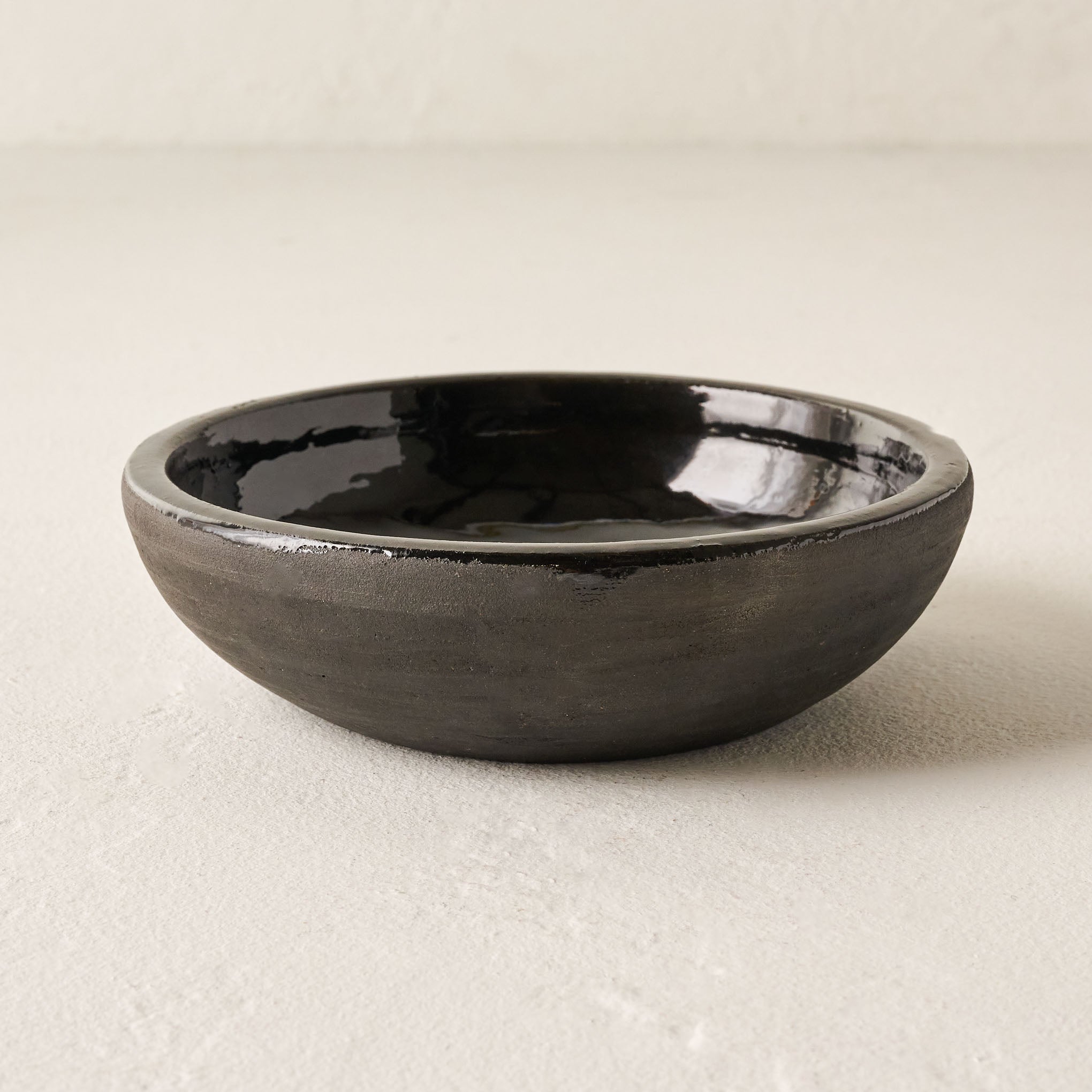 Rustic Black Clay Catch-All Bowl