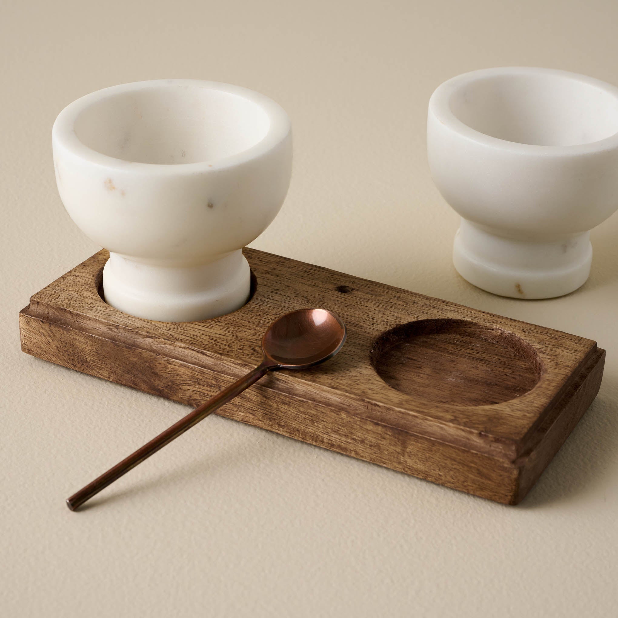 White Marble Salt + Pepper Set