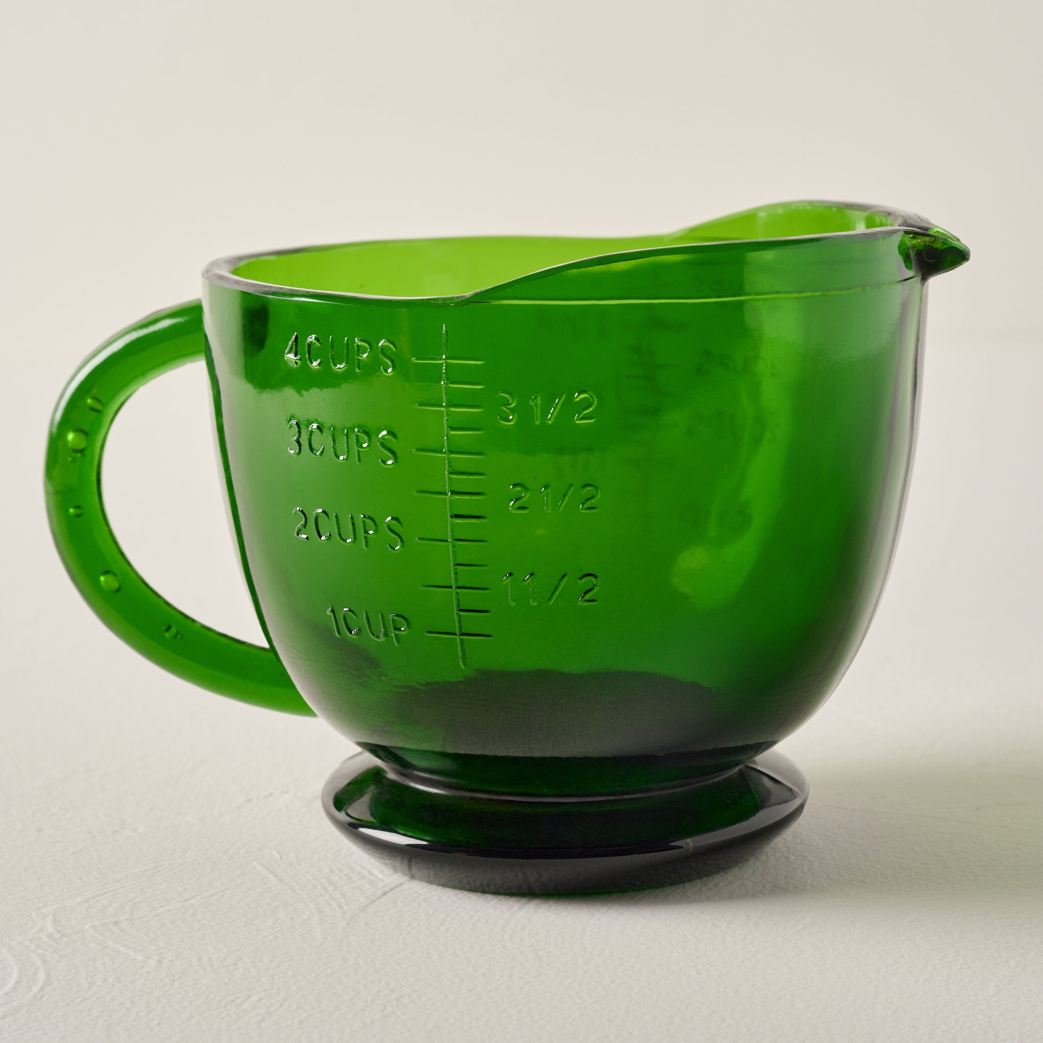 Green Glass 4 Cup Measuring Cup $34.00