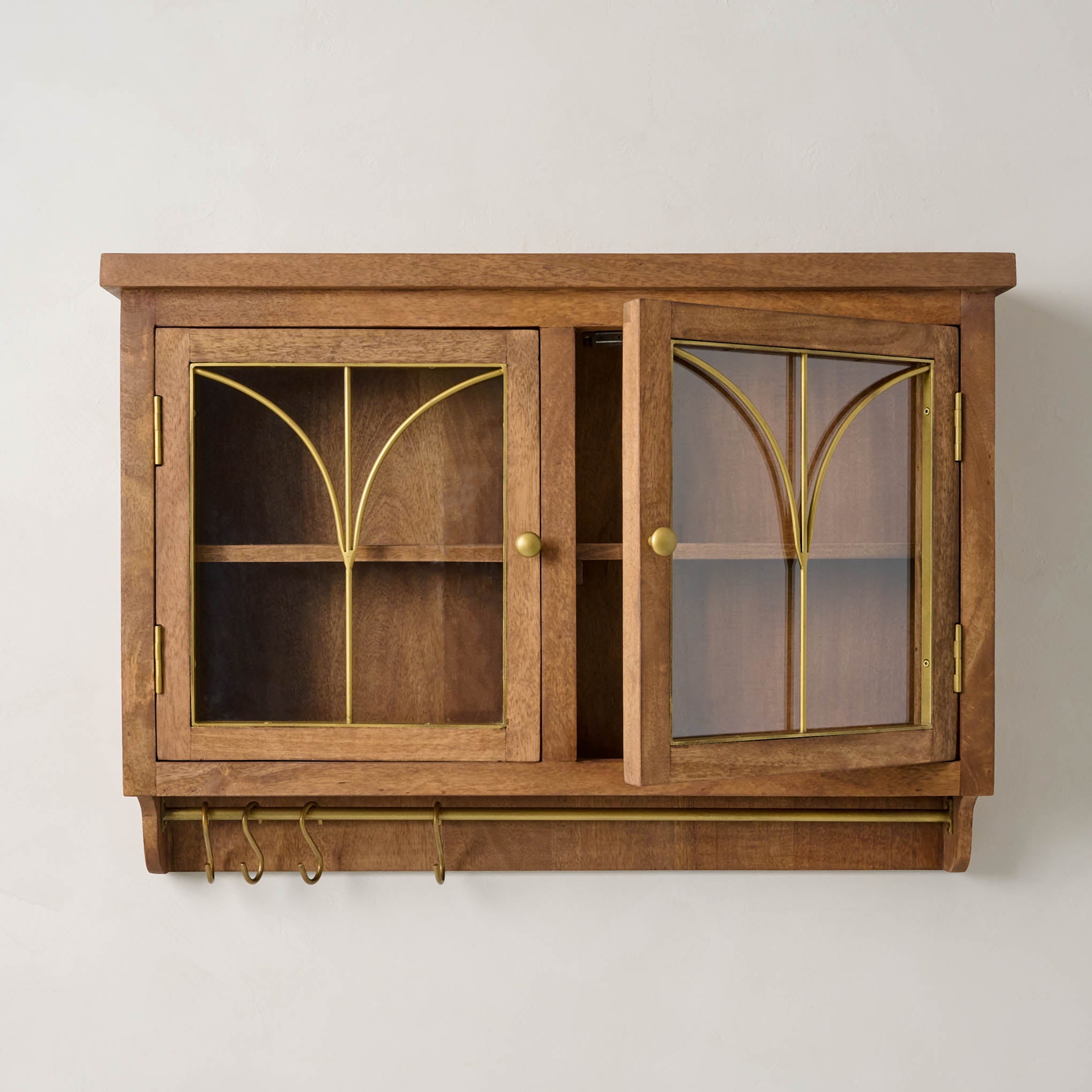 Eloise Wood & Brass Display Cabinet $268.00