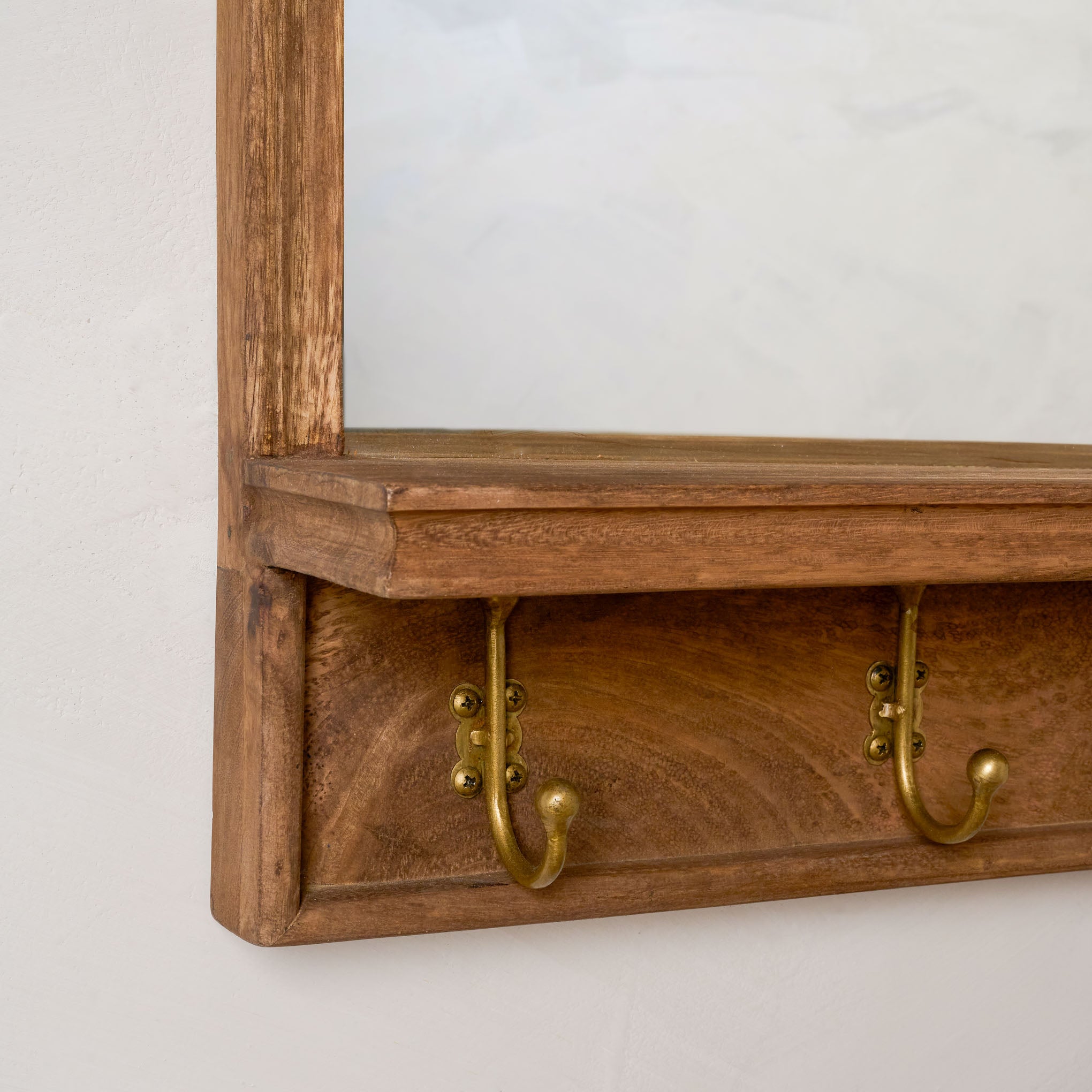 James Mirror with Hooks and Shelf Magnolia