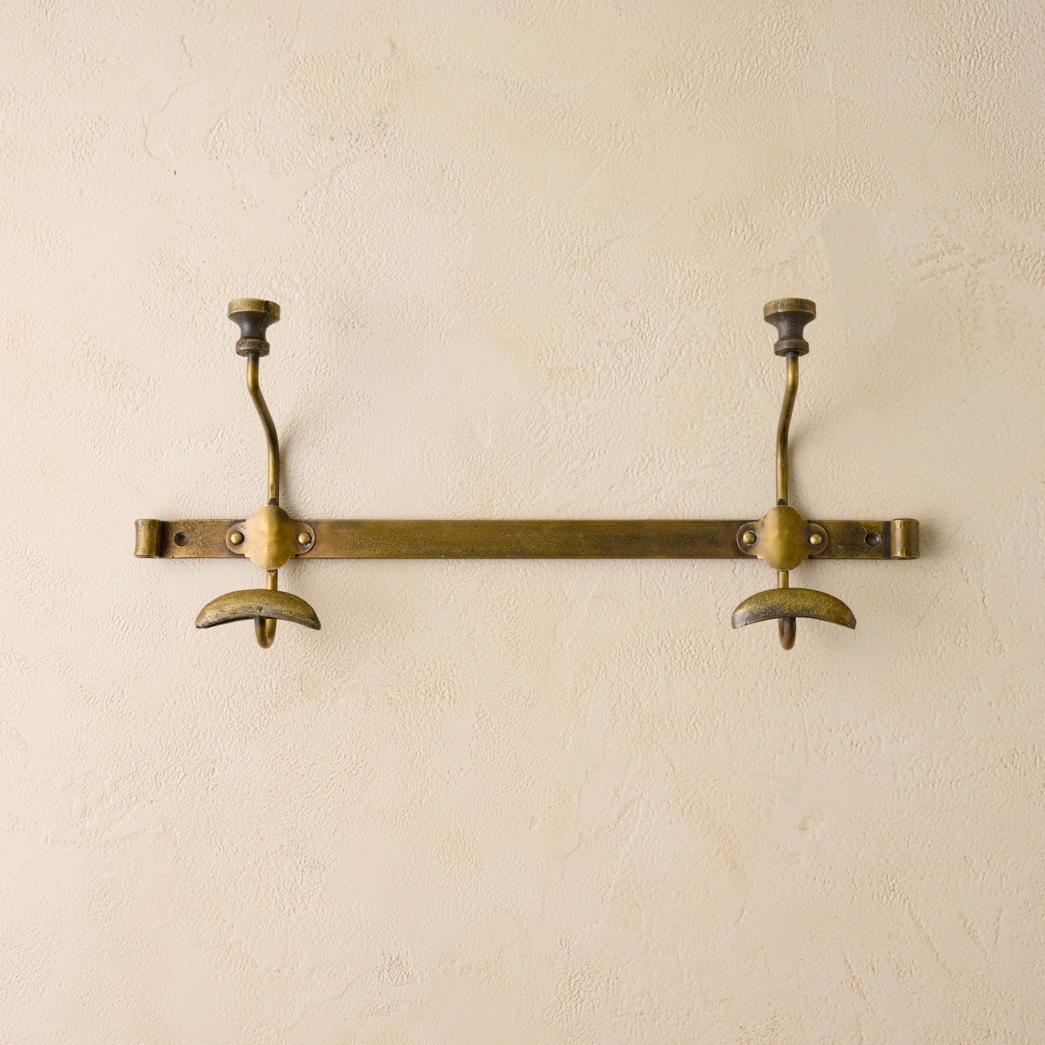 Duke Antique Brass Metal Wall Hooks - Short