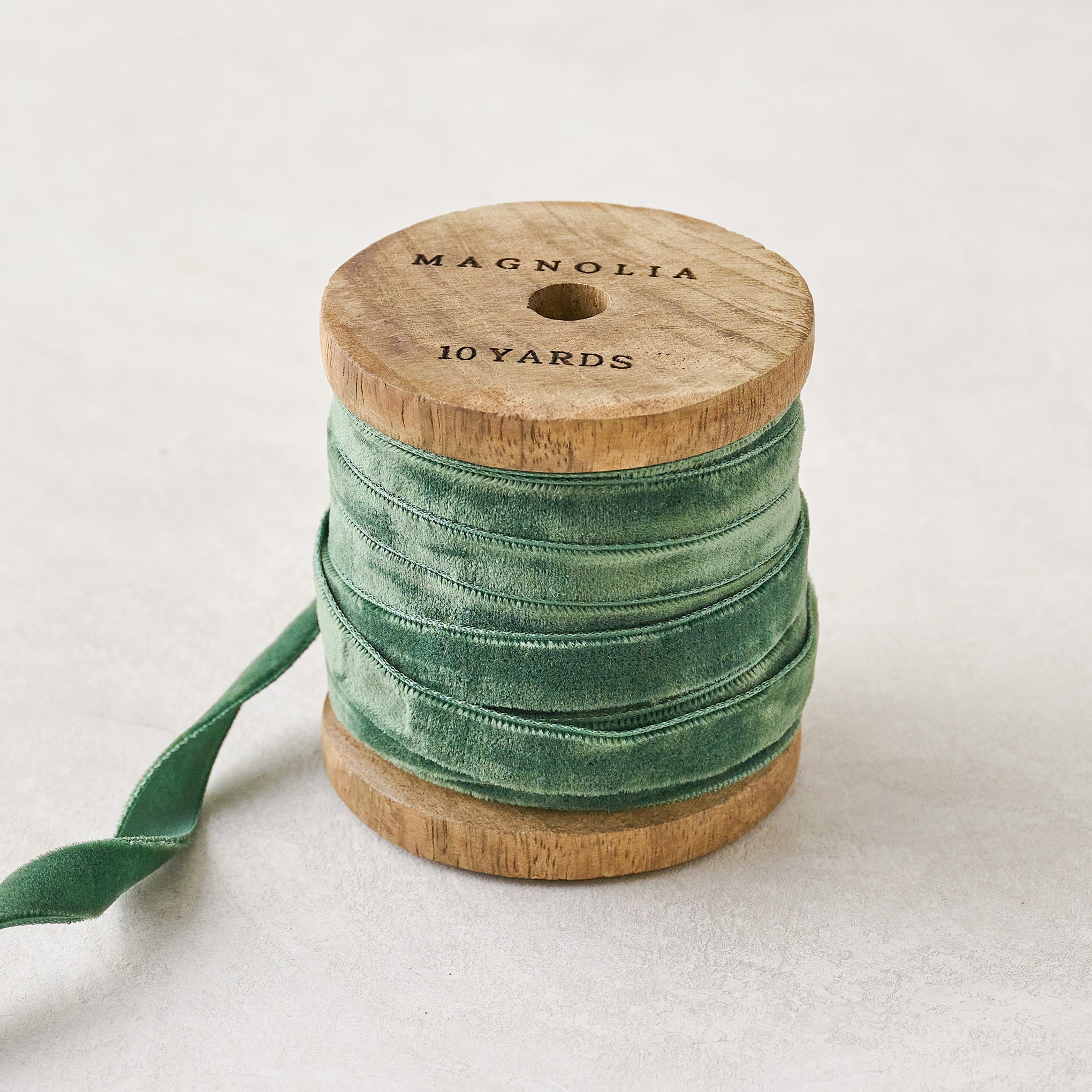 Green Velvet Ribbon on Spool