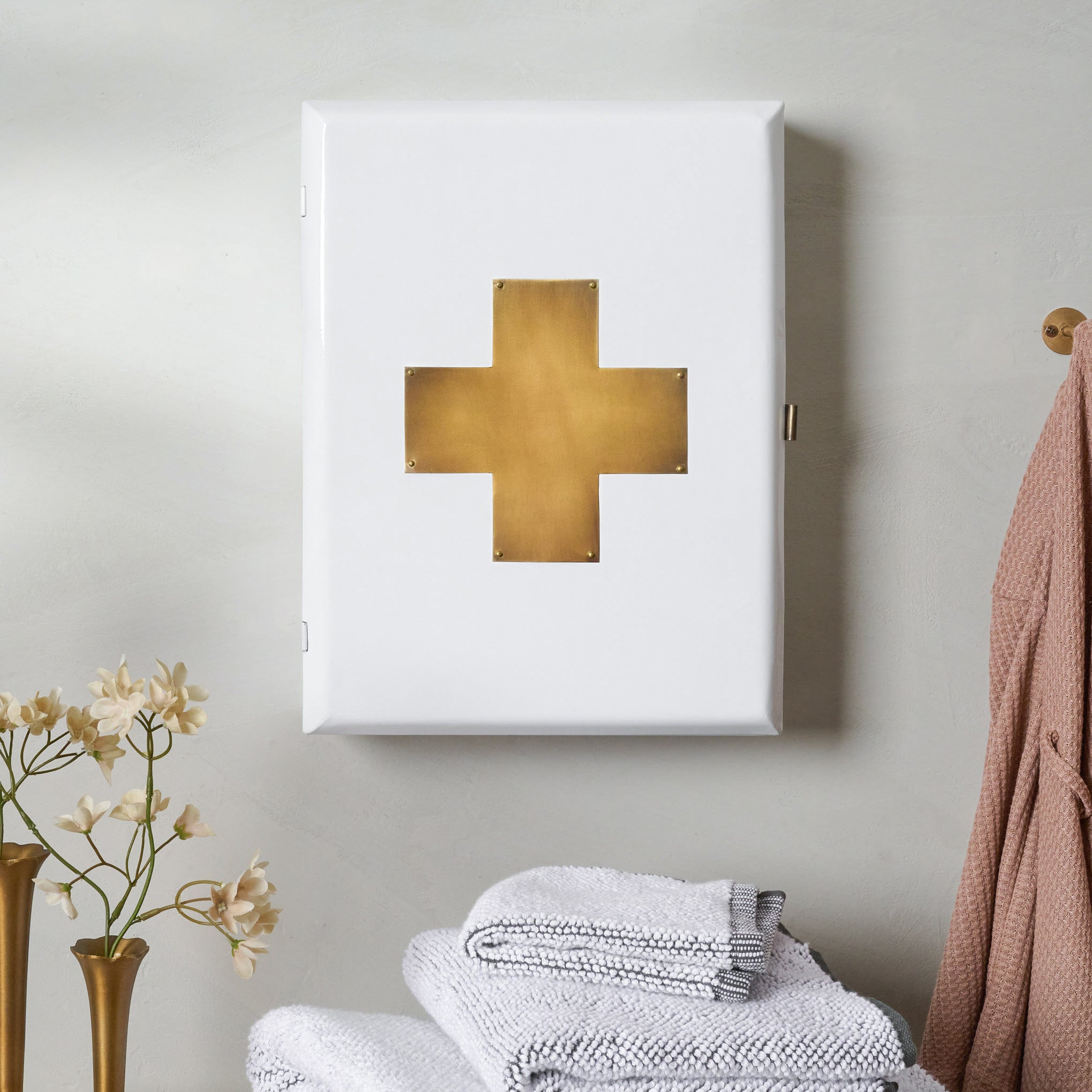 Brass and White Large First Aid Kit - Photo 1